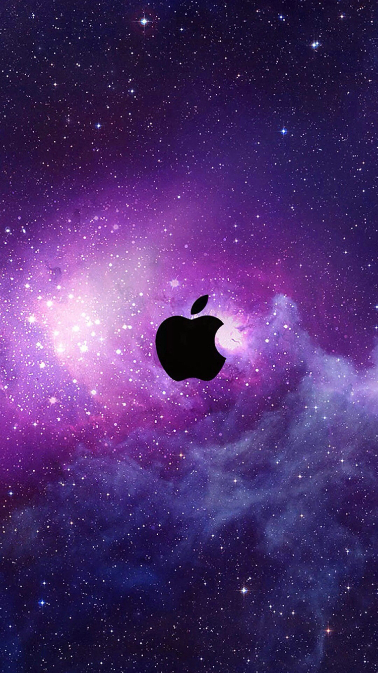 苹果logo 紫色 宇宙 苹果手机高清壁纸 750x1334_爱思
