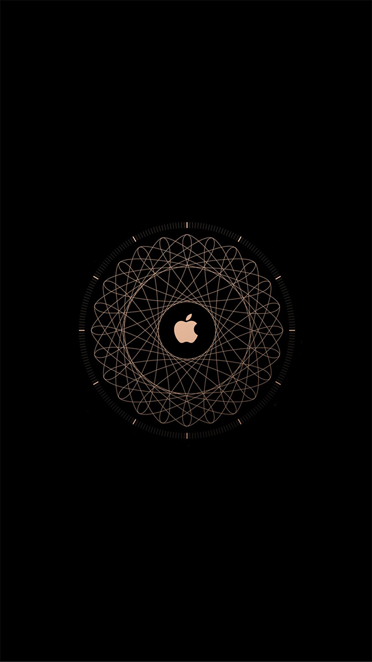 纯色 黑色 logo 苹果 苹果手机高清壁纸 750x1334