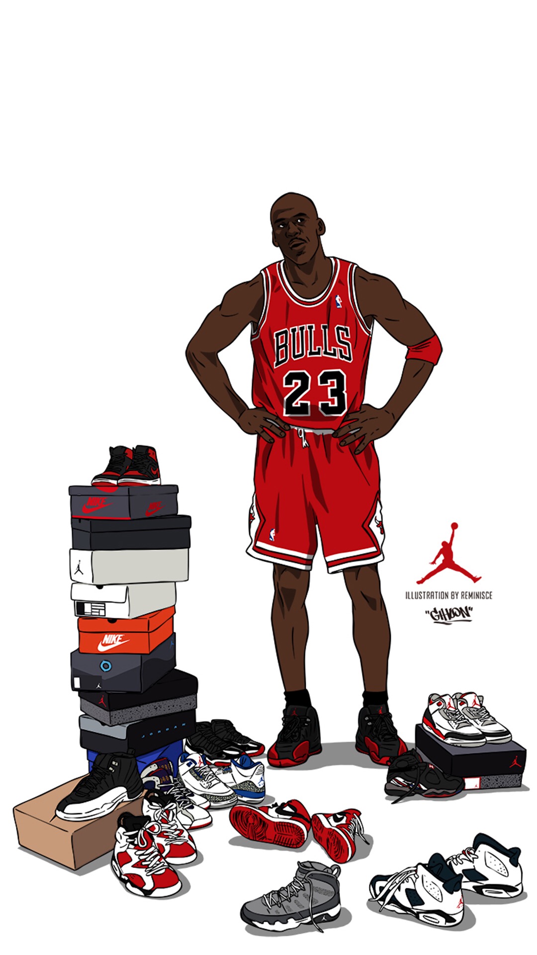 乔丹 球鞋 篮球 品牌 运动员 手绘 卡通 苹果手机高清