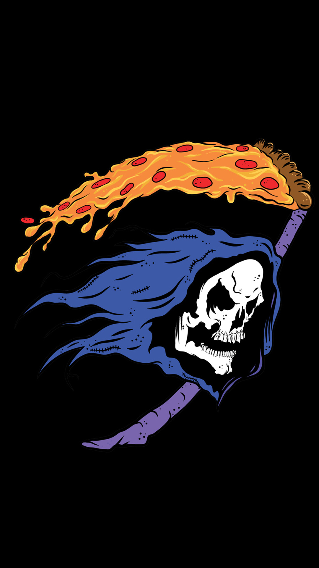 死神 手绘 镰刀 可怕 苹果手机高清壁纸 1080x1920