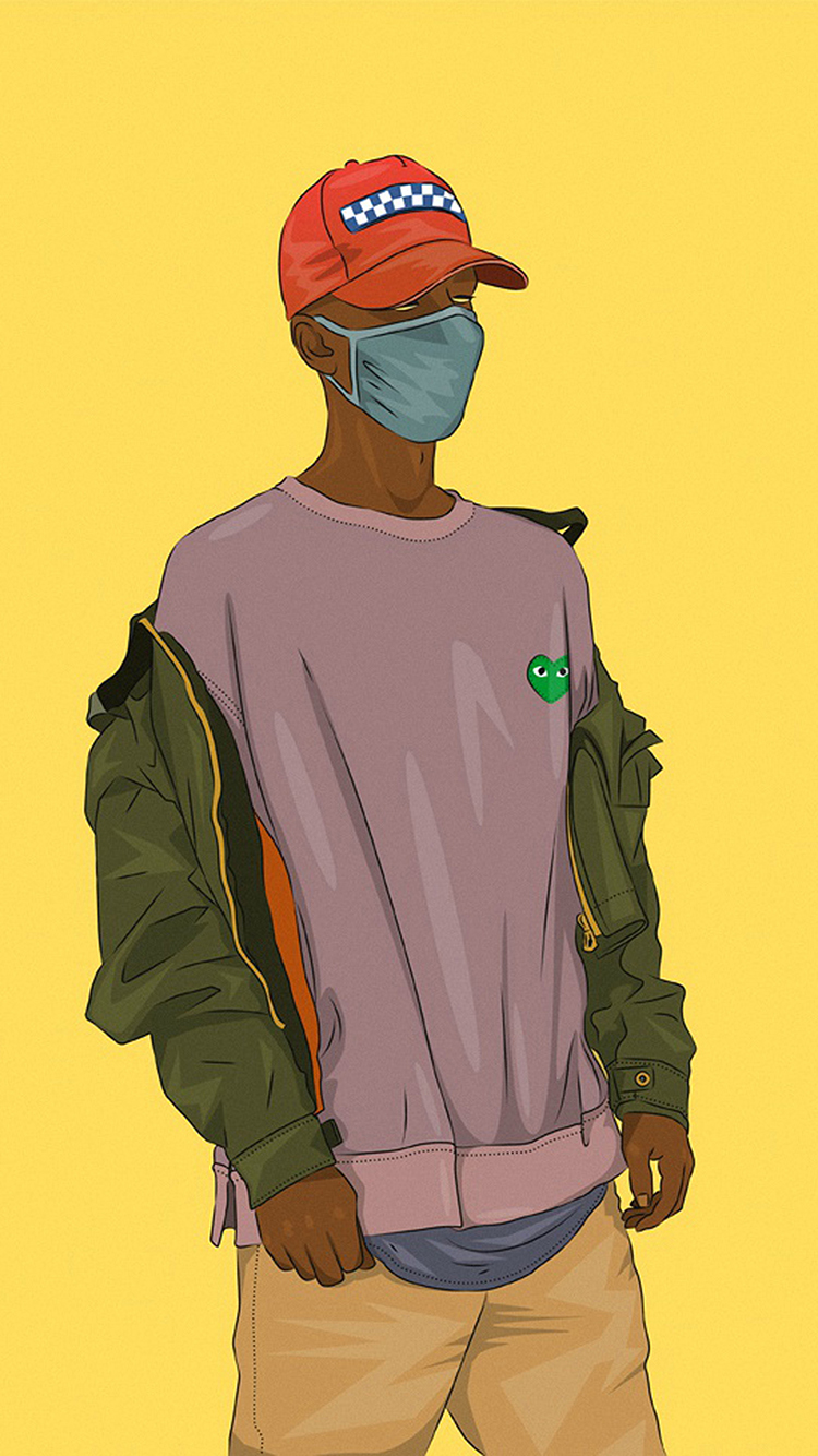 绘画 嘻哈 潮牌 帽子 苹果手机高清壁纸 750x1334