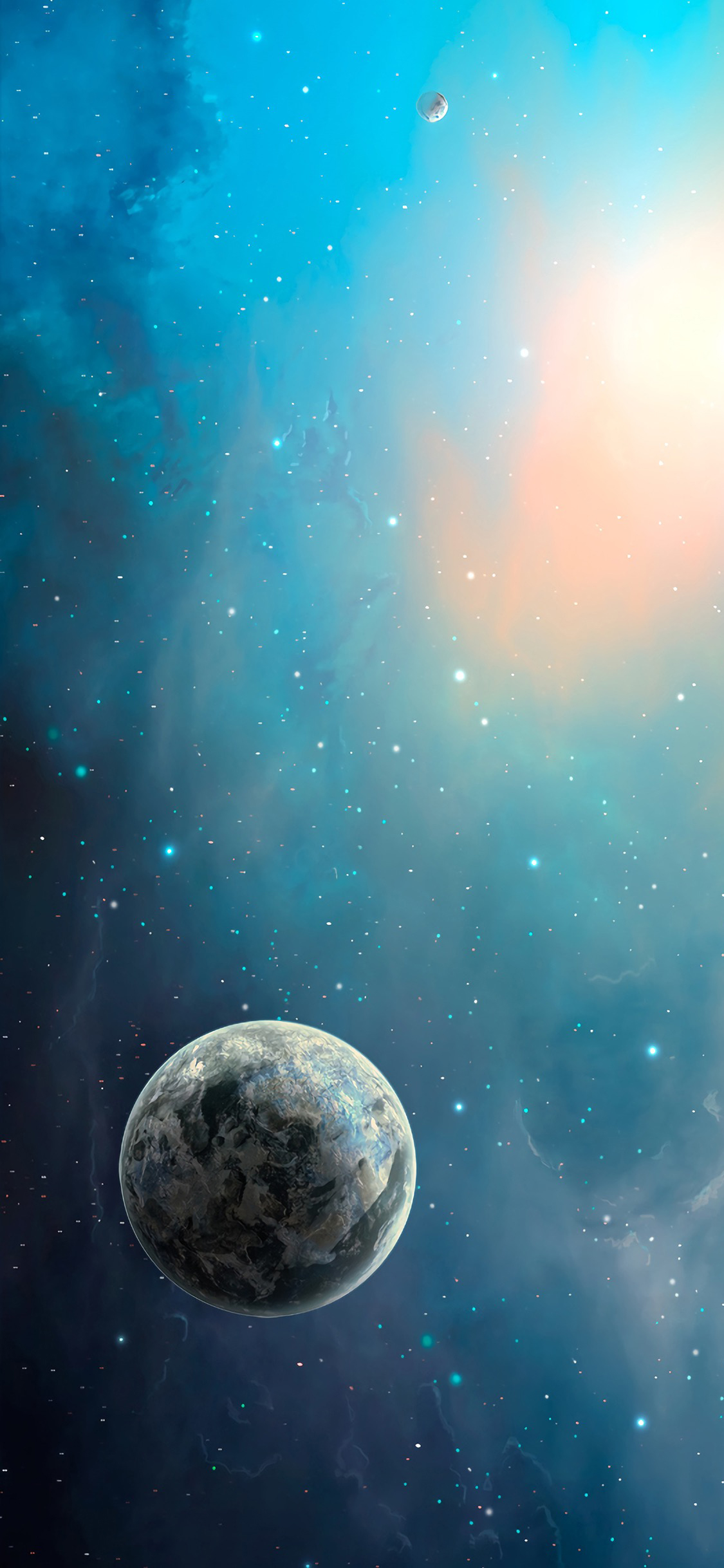 宇宙 蓝色 天文 星球 神秘 苹果手机高清壁纸 1125x