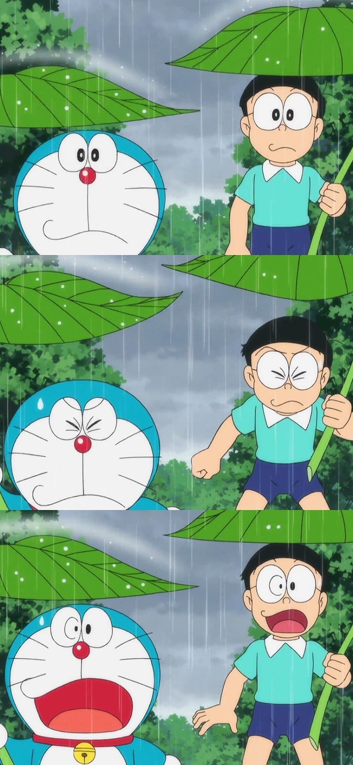 哆啦a梦 动画片 漫画 大雄 叮当猫 雨水 苹果手机高清