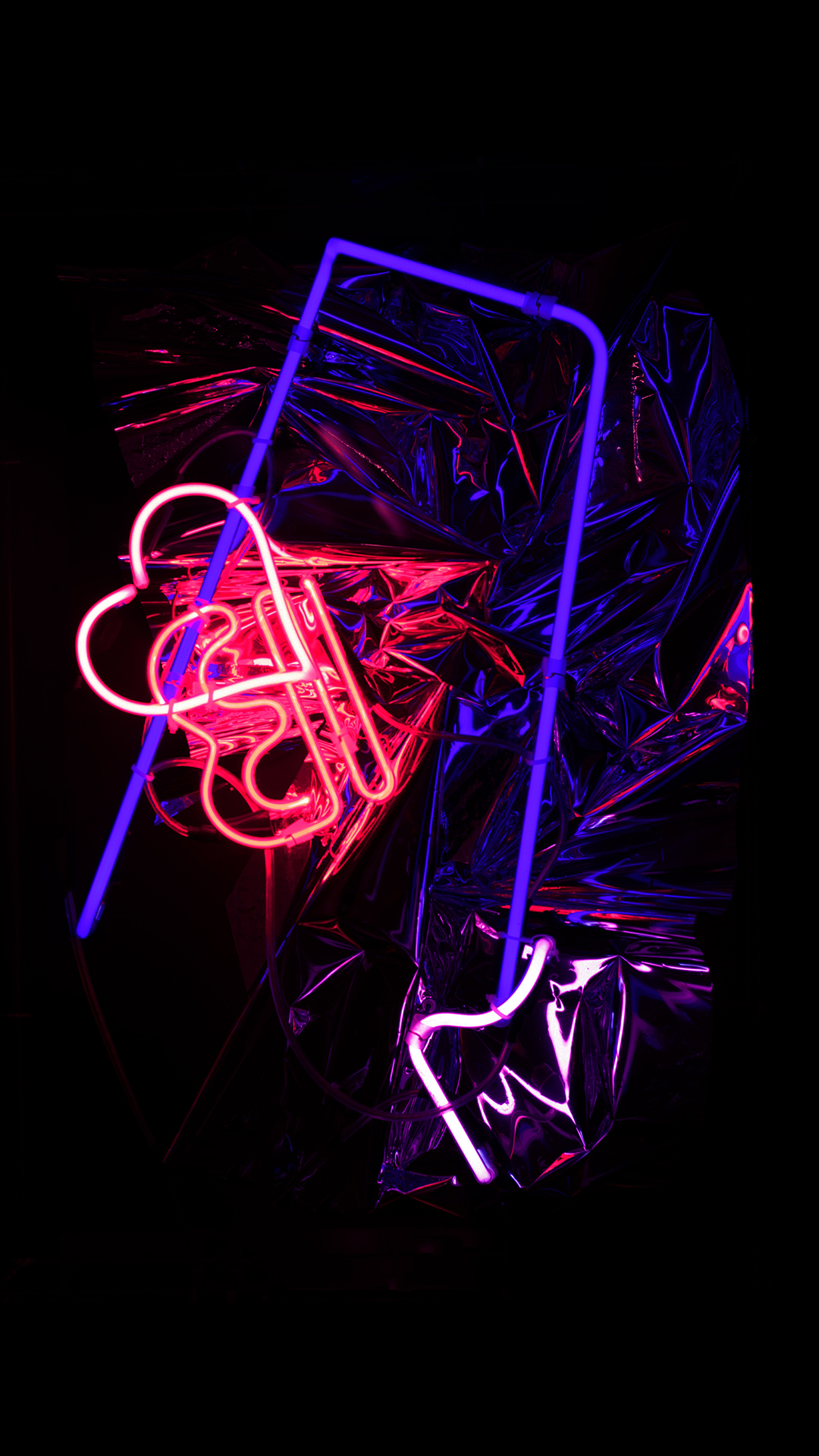 灯光 彩灯 爱心 炫彩 苹果手机高清壁纸 1080x1920