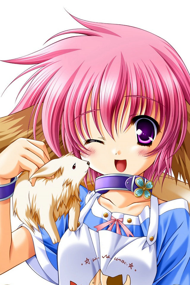 美少女 动漫 苹果手机高清壁纸 640x960_