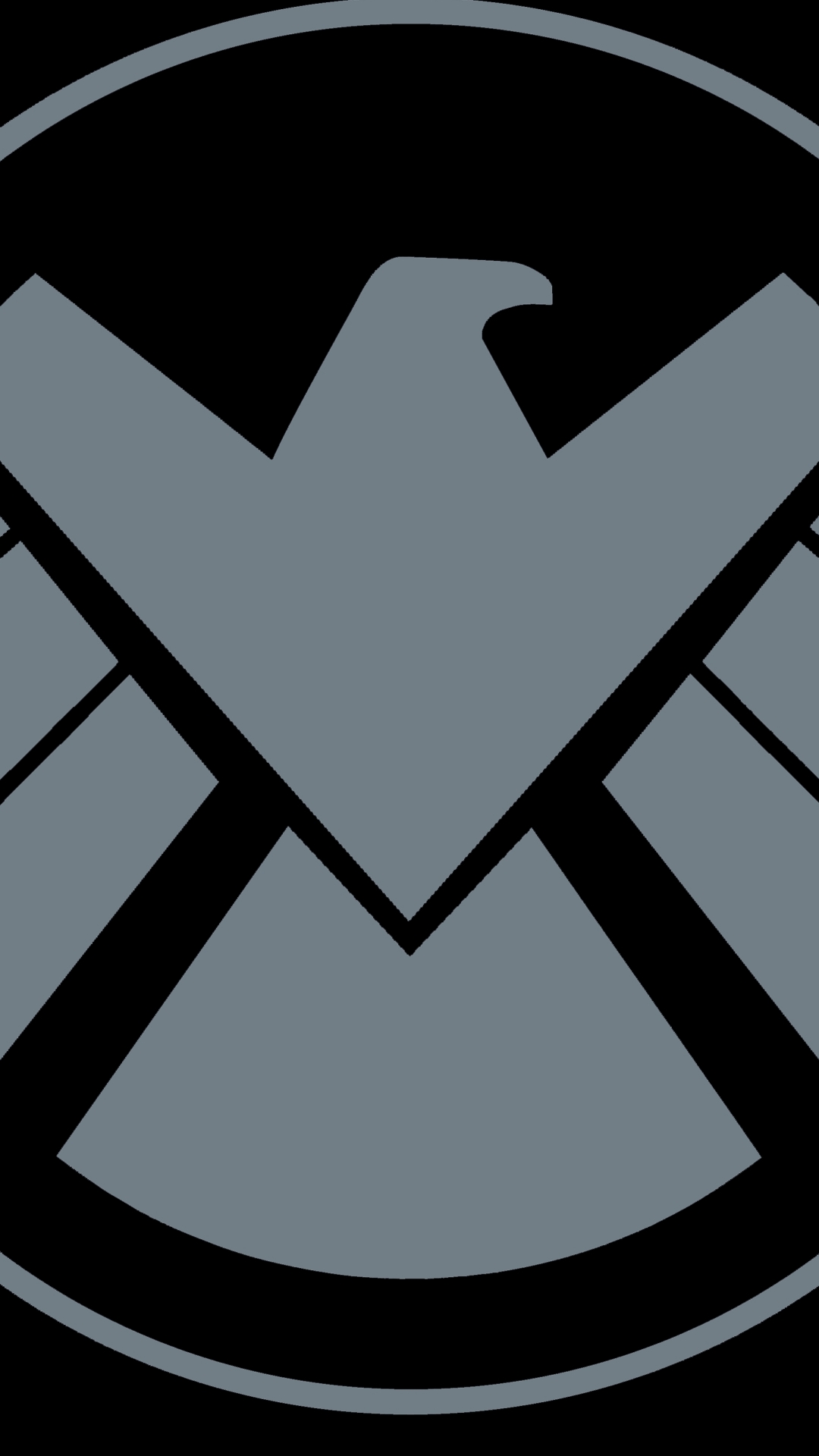 神盾局 标志 logo 黑色 苹果手机高清壁纸 1080x1920_爱思助手