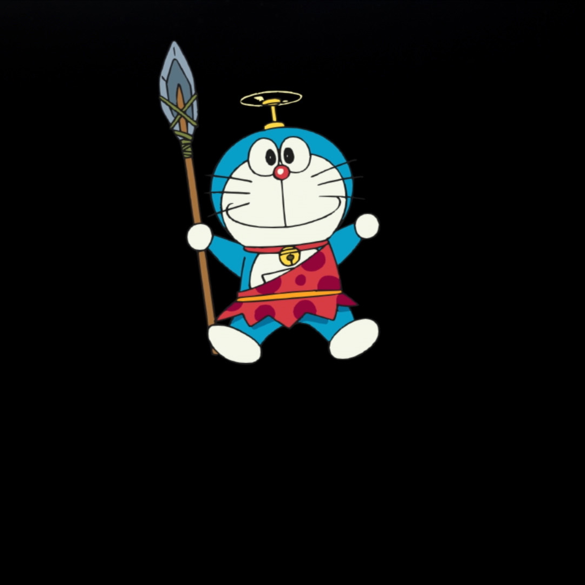 哆啦A梦卡通原始人苹果手机高清壁纸2048x20