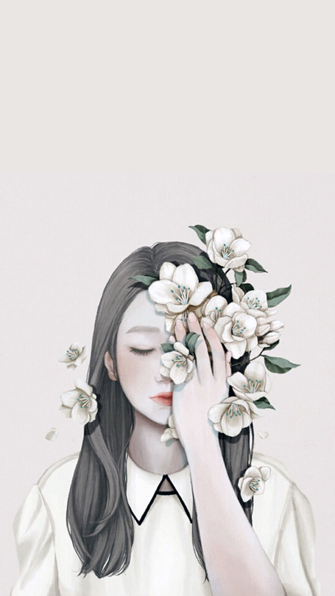 手绘长发现代美女图片唯美-手绘美女图片-手绘现代美女封面(38p)