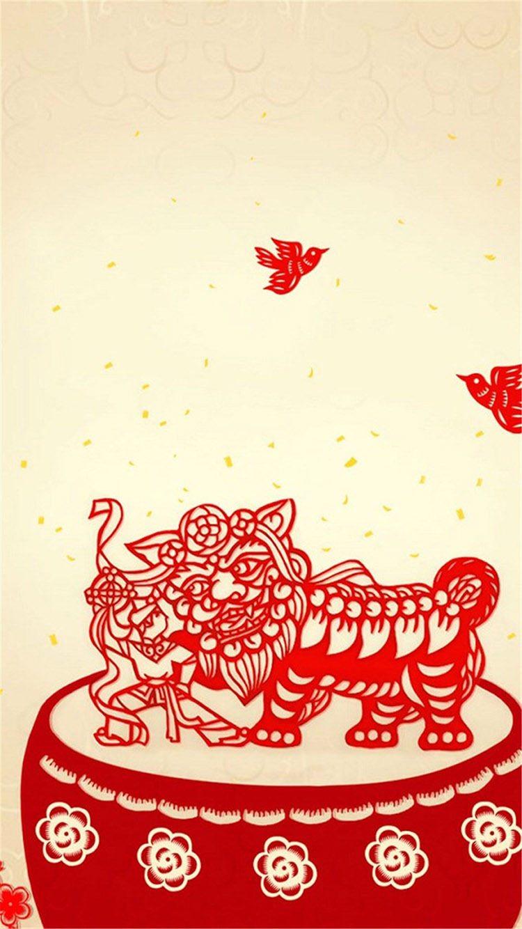 剪纸 新年 过年 拜年 春节 苹果手机高清壁纸 7