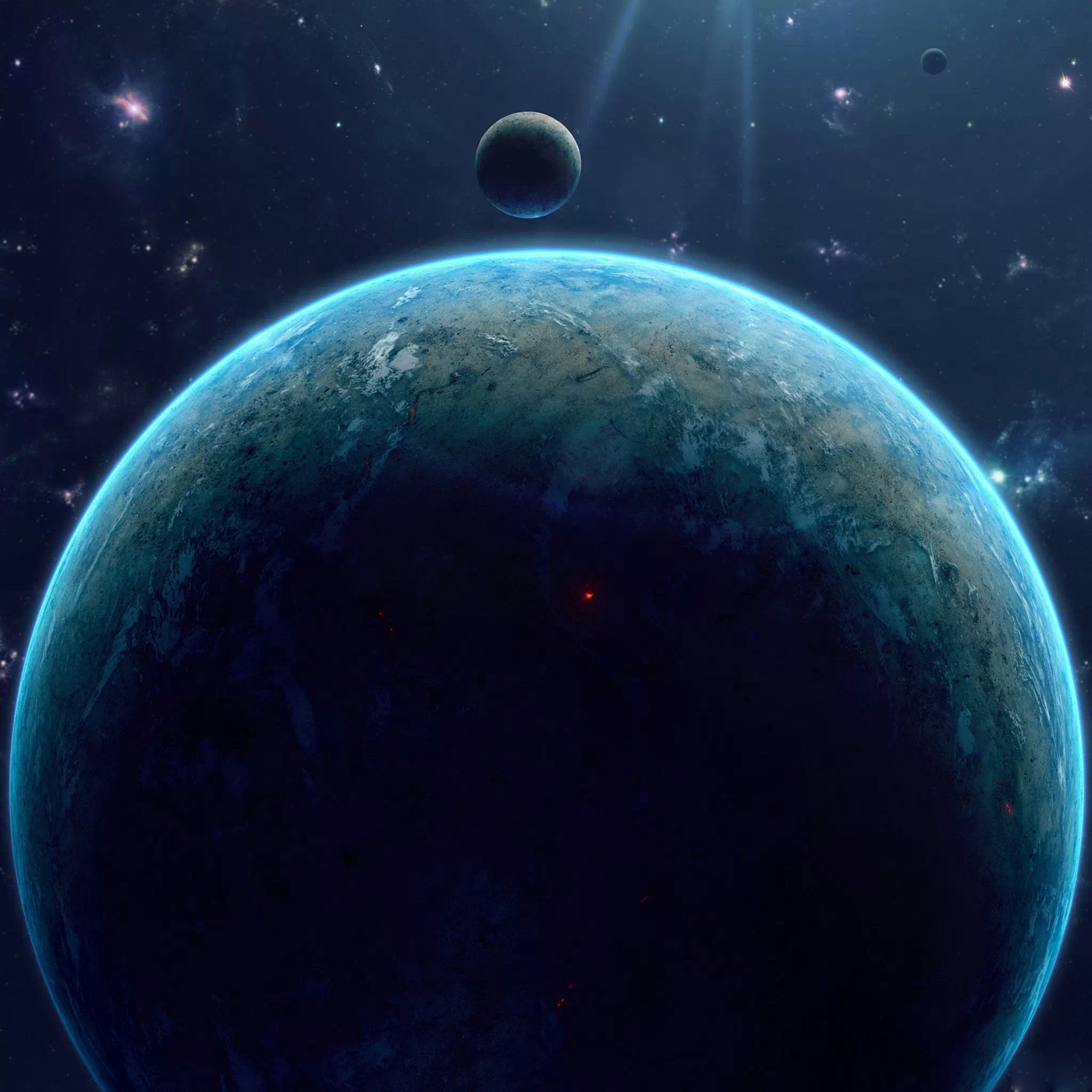 梦幻 星球 地球 宇宙 苹果手机高清壁纸 2048x2