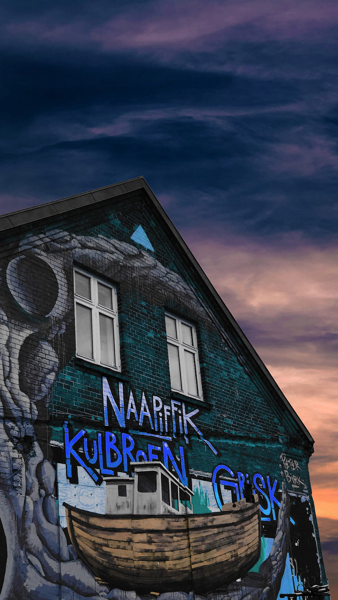 天空下的涂鸦屋子 潮流 苹果手机高清壁纸 108