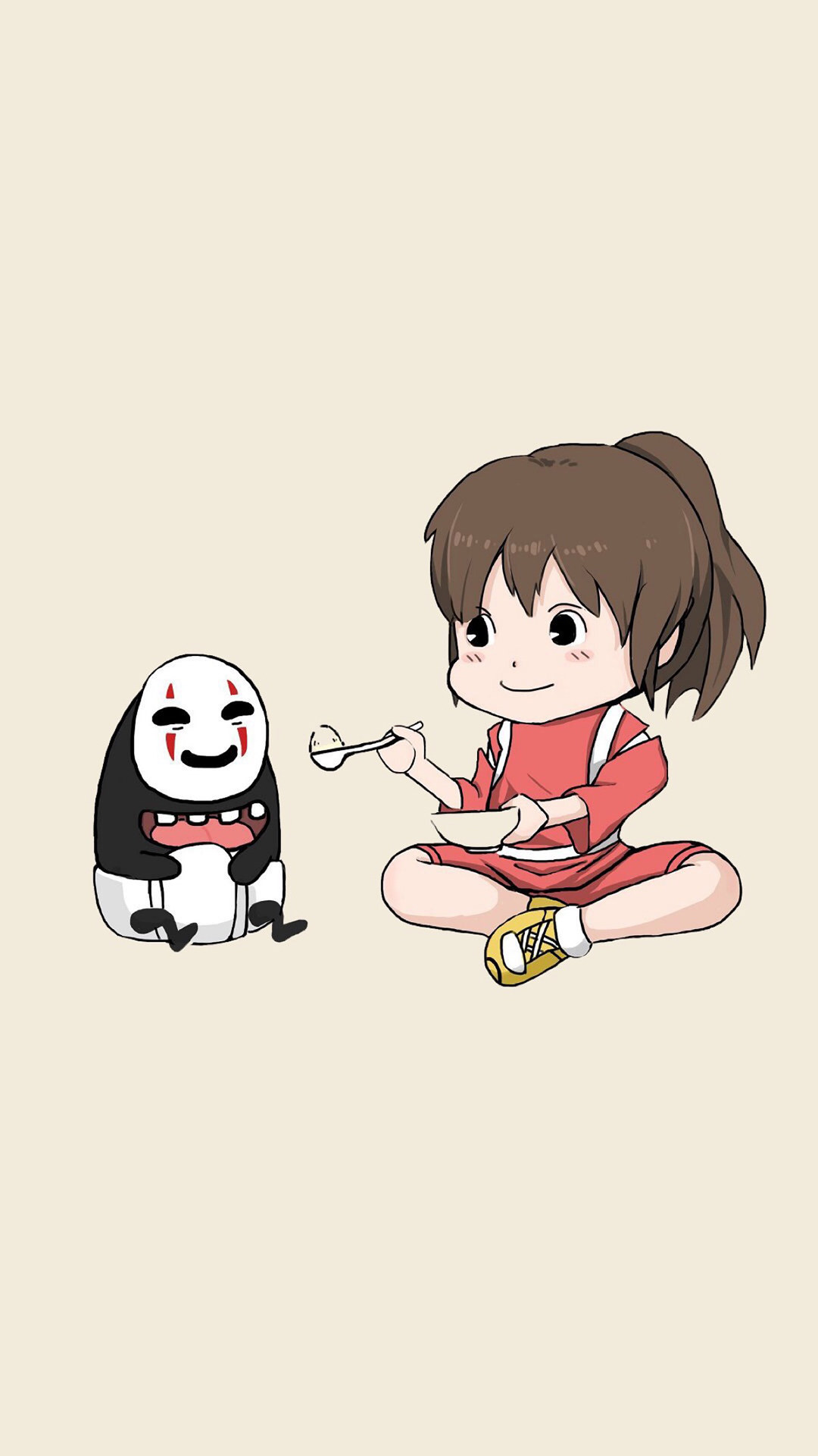 宫崎骏漫画 千与千寻 无脸男 苹果手机高清壁纸