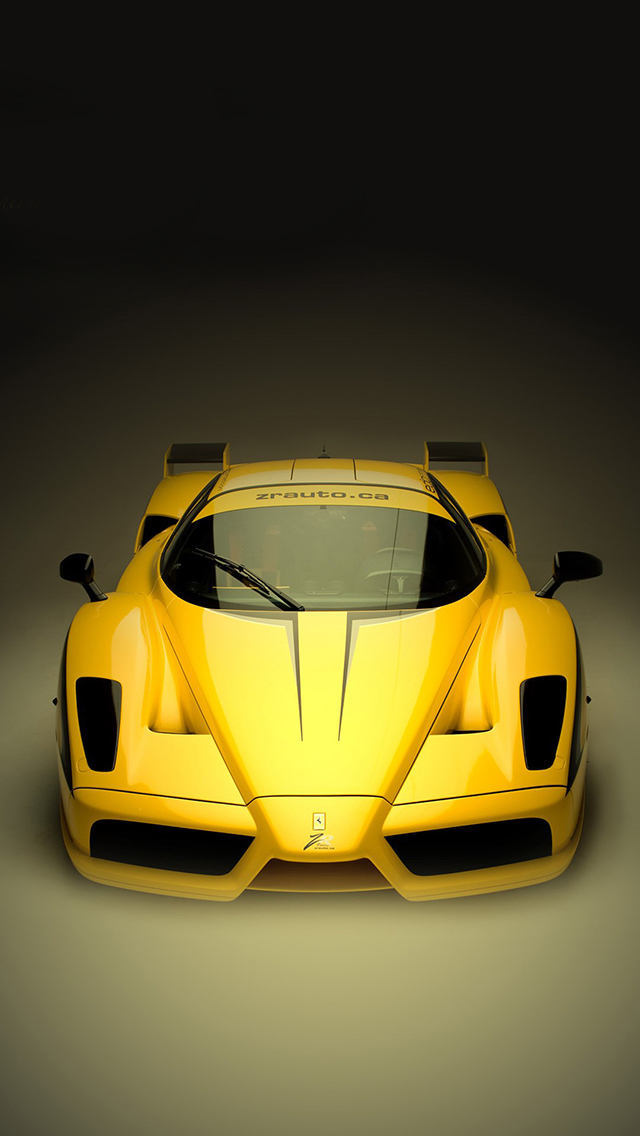 法拉利 黄色 跑车 赛车 速度 炫酷 苹果手机高清