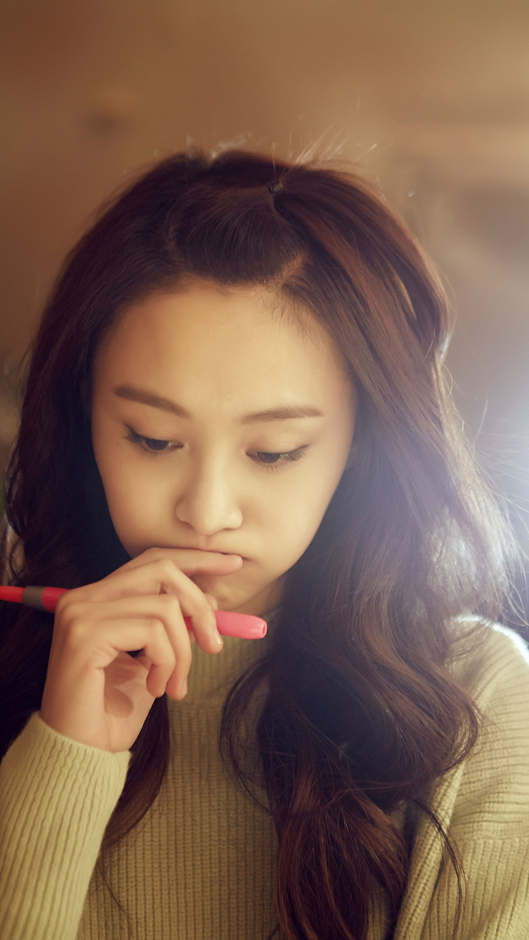 郑爽 演员 明星 艺人 长发 苹果手机高清壁纸 1