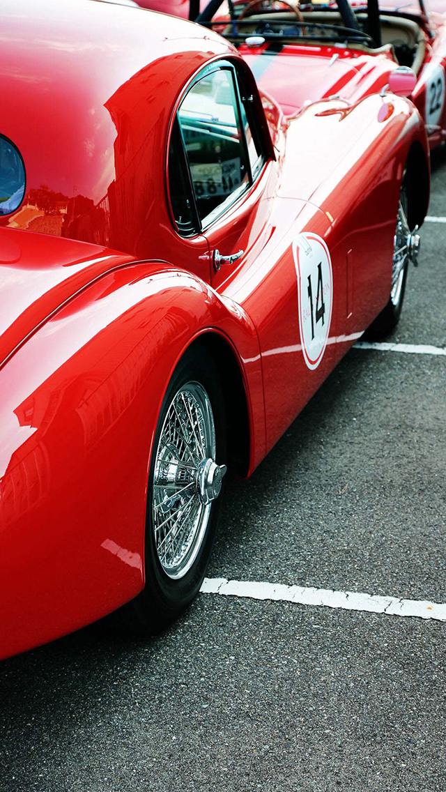 老爷车 复古 汽车 红色 古巴 怀旧 苹果手机高清壁纸 640x1136_爱思