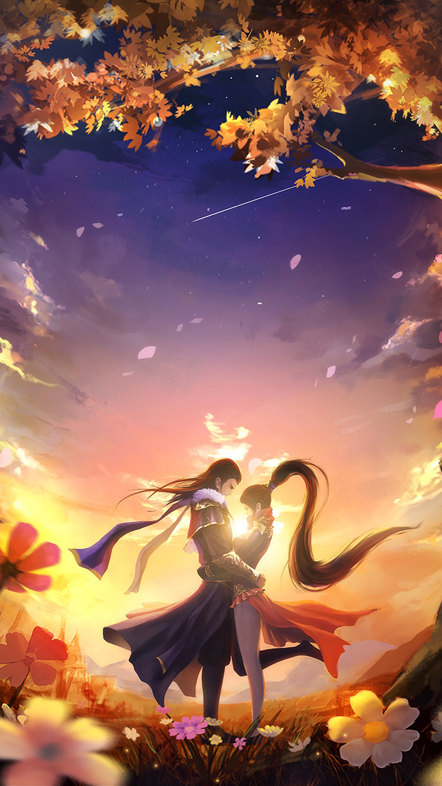 镇魔曲 手游 情侣 爱情 苹果手机高清壁纸 640x