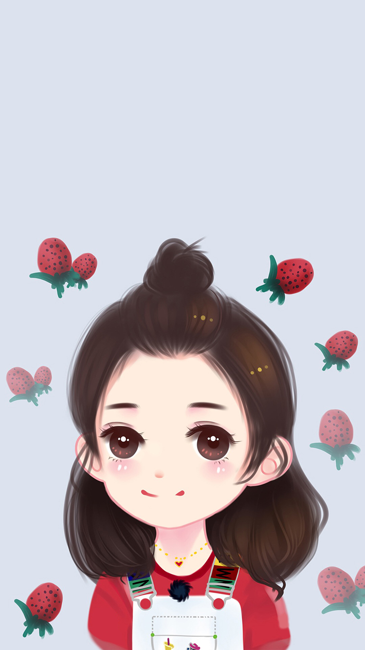 赵丽颖可爱明星艺人Q版丸子头草莓粉色苹果手