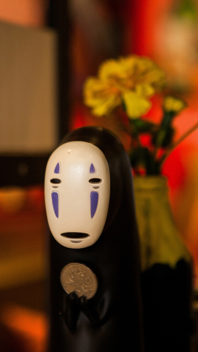 宫崎骏漫画 千与千寻 无脸男手办 苹果手机高清