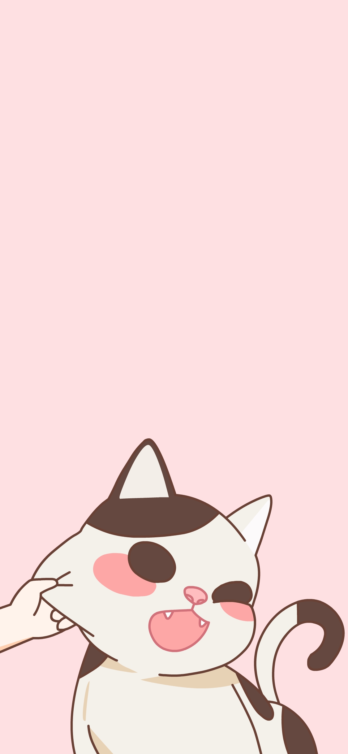 猫咪 可爱 捏掐 吃鱼 粉色 苹果手机高清壁纸 1125x2436 - 钱柜娱乐