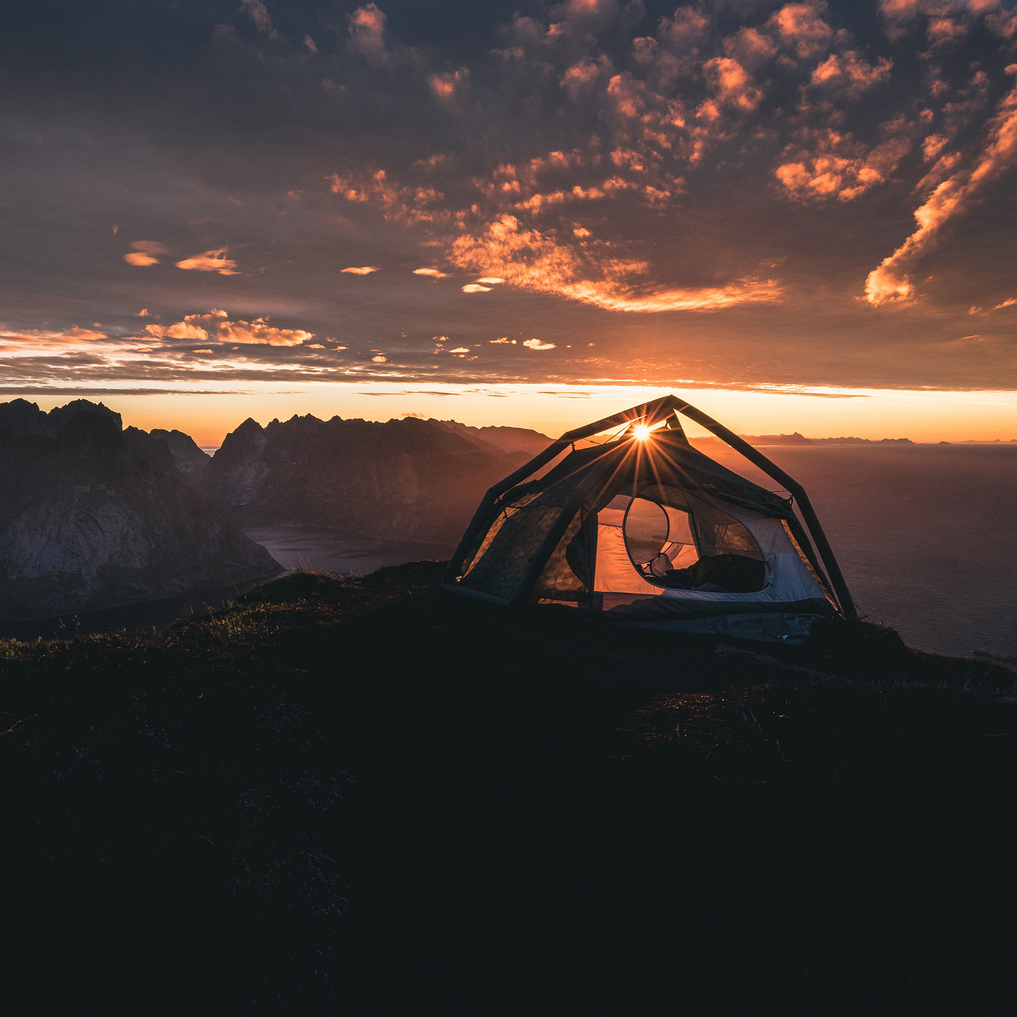 自然美景 天空 日出 帐篷 苹果手机高清壁纸 20