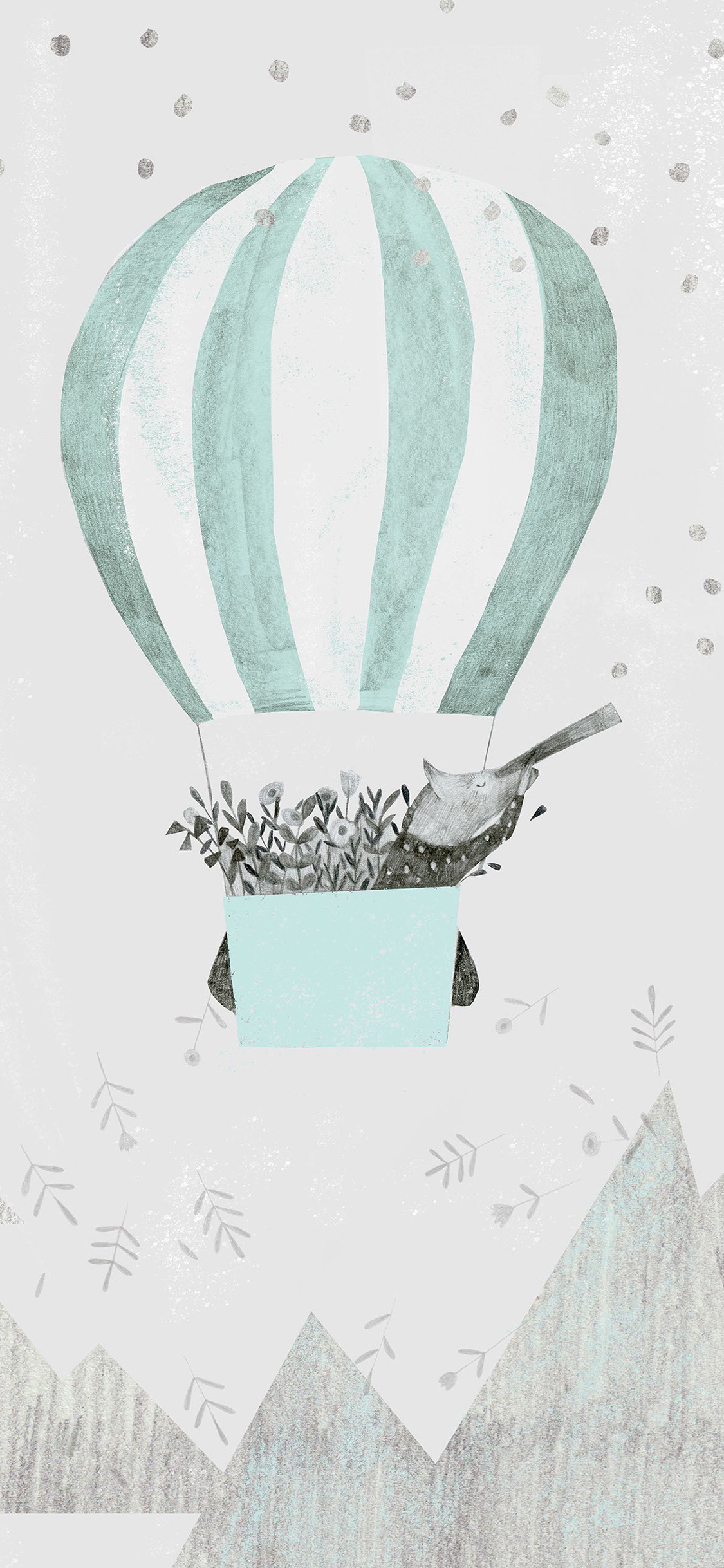 插画 热气球 简约 创意 插画 苹果手机高清壁纸 1125x2436_爱思助手