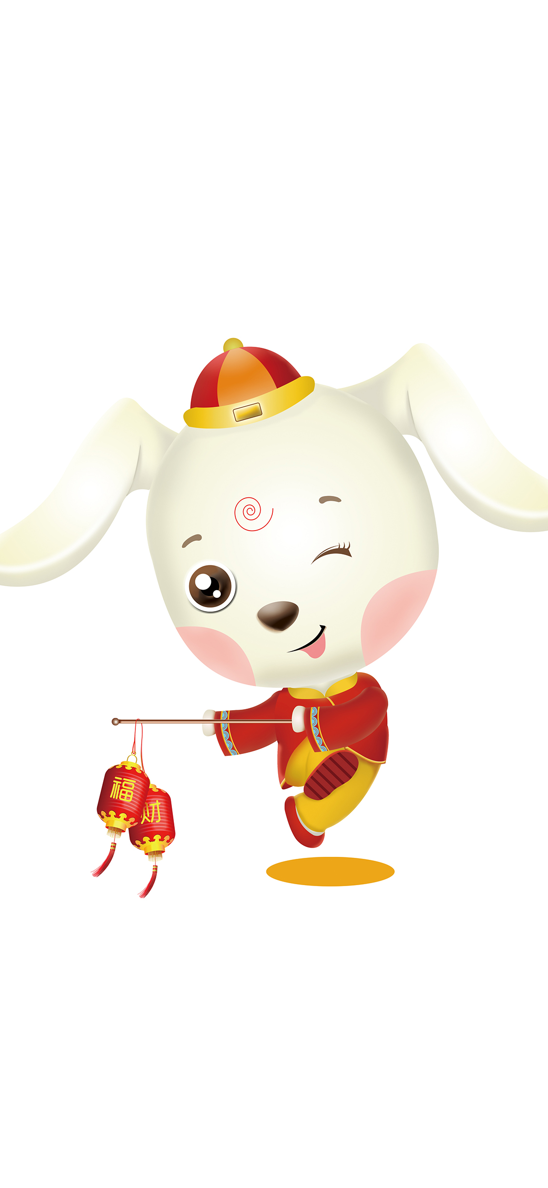 狗年灯笼卡通新年春节苹果手机高清壁纸1125