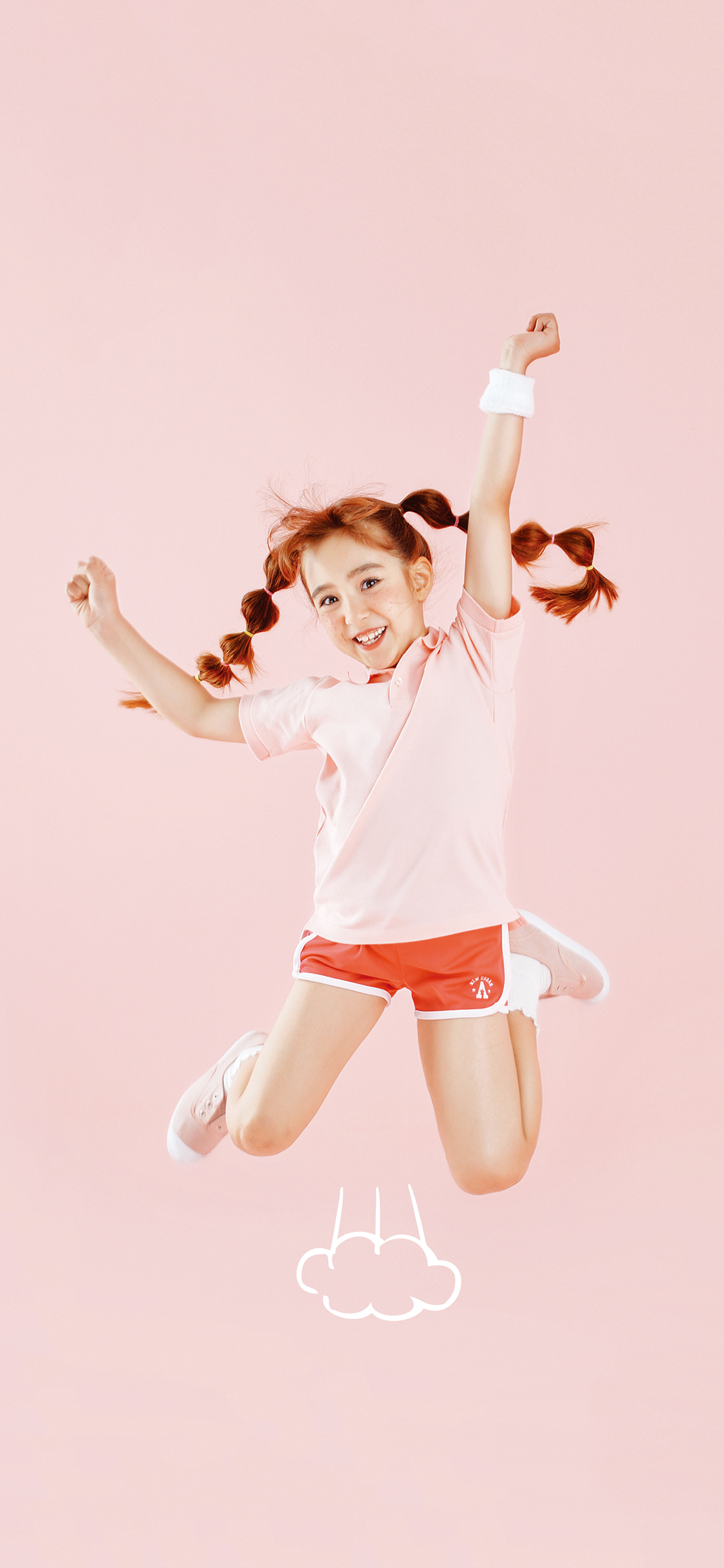 童模 小女孩 跳跃 活力 苹果手机高清壁纸 1125x2436_爱思助手