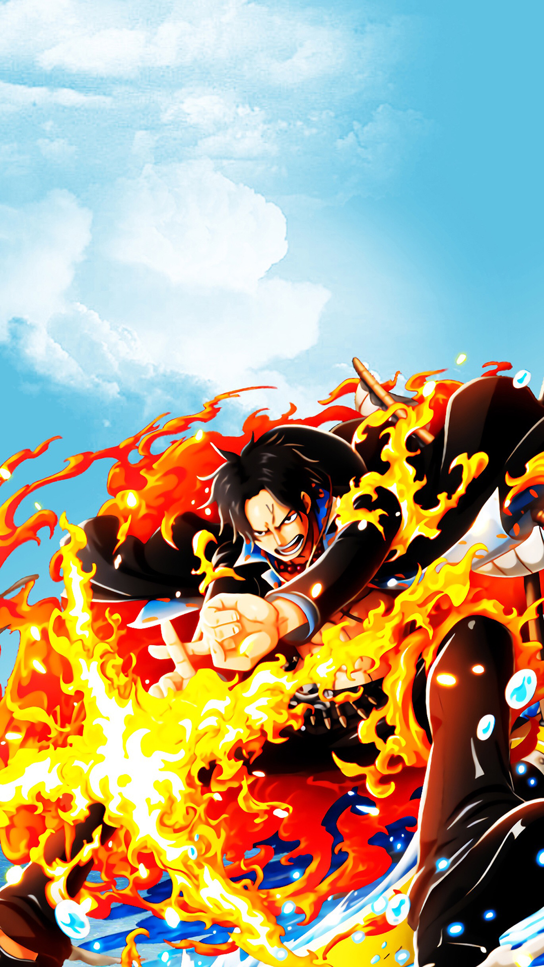 艾斯海贼王漫画日本火焰苹果手机高清壁纸10