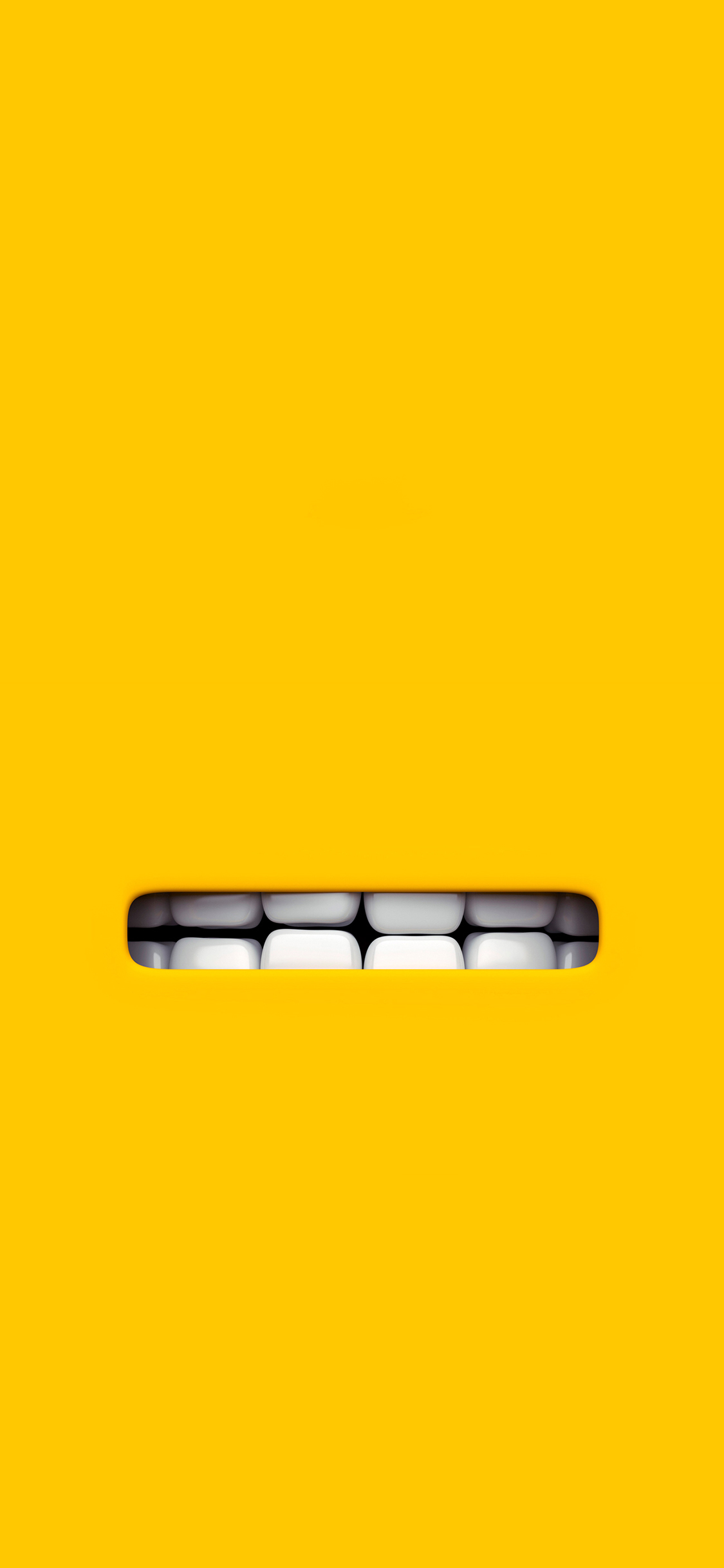 龇牙咧嘴 黄色 牙齿 立体 苹果手机高清壁纸 1125x2436_爱思助手