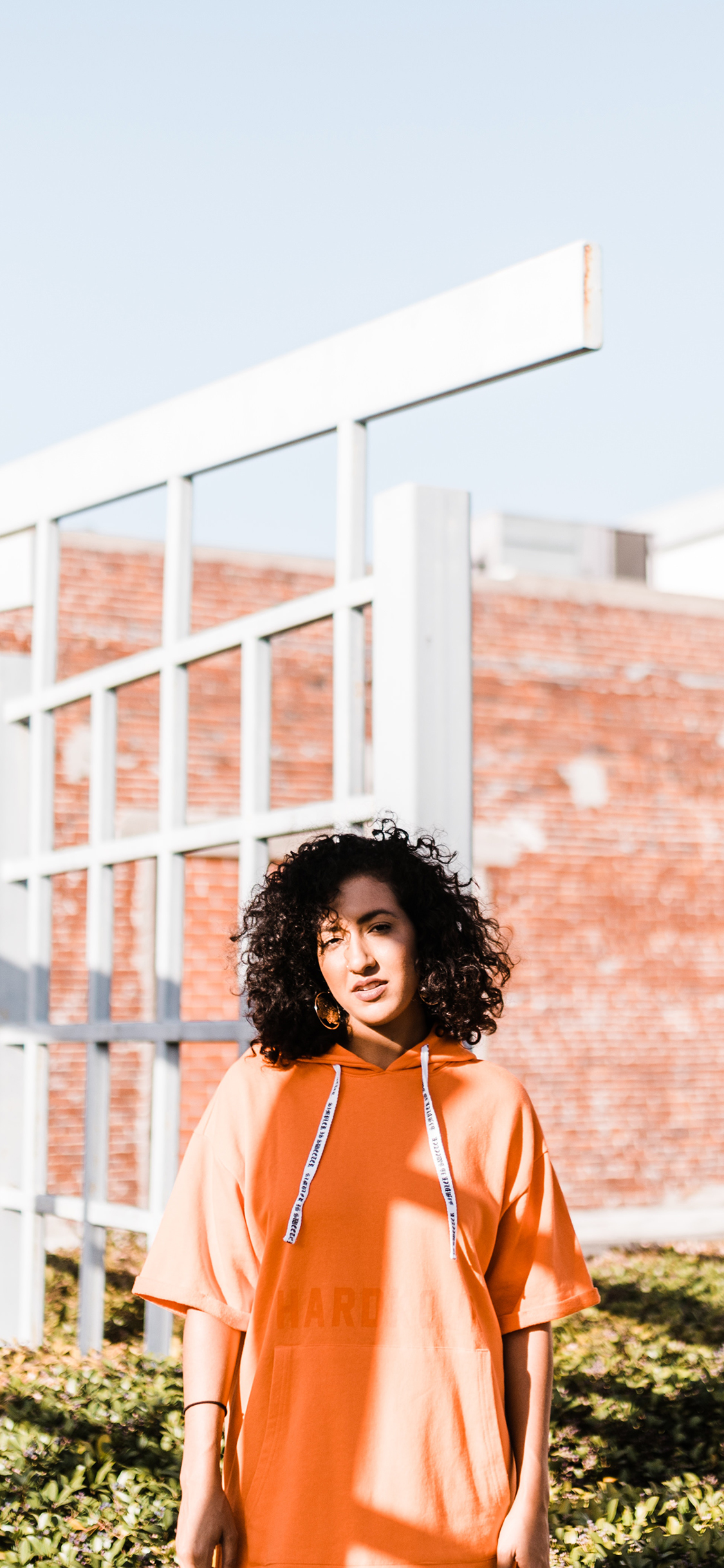 欧美美女 写真 爆炸头 潮流 苹果手机高清壁纸