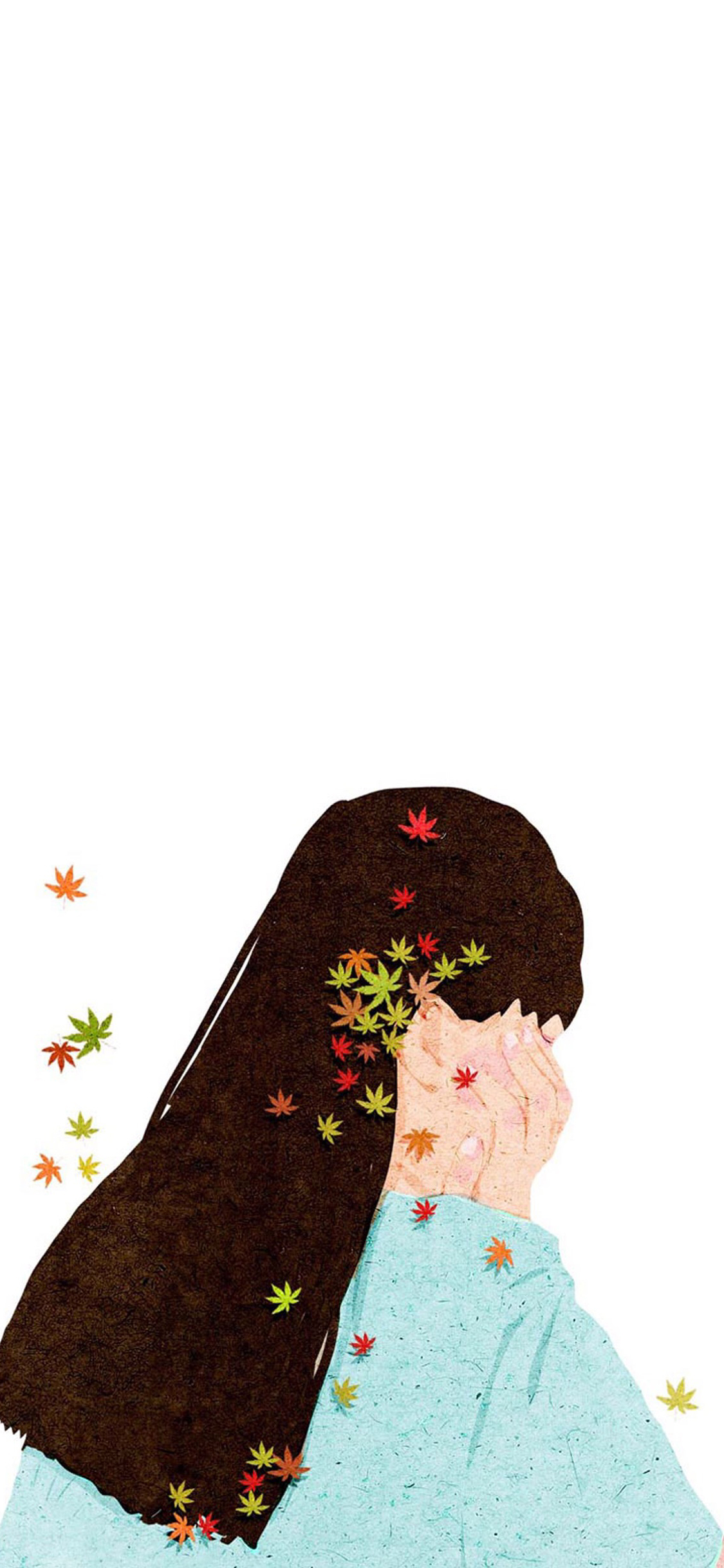 女孩 情侣 插画 爱情 苹果手机高清壁纸 1125x2436_爱思助手