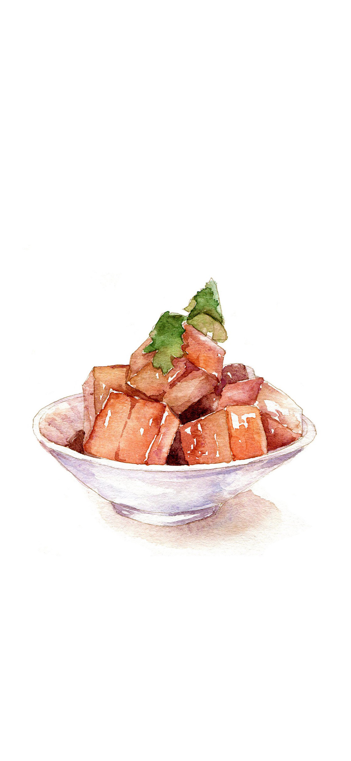东坡肉 绘画 食物 彩绘 苹果手机高清壁纸 1125x2436