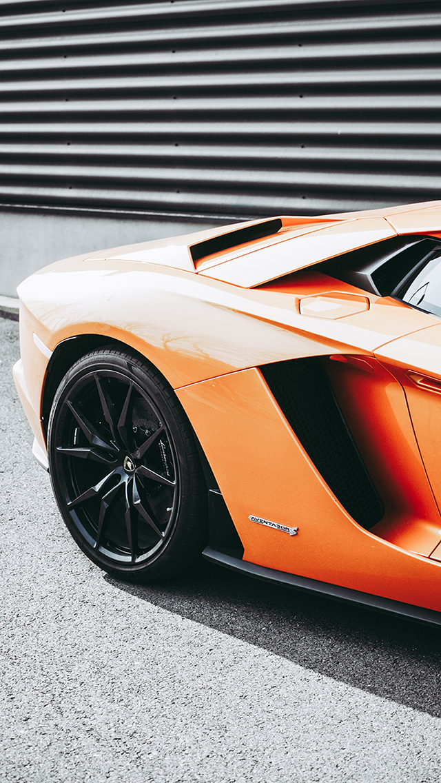兰博基尼 跑车 汽车 橘色 炫酷 苹果手机高清壁纸 640x1136_爱思助手