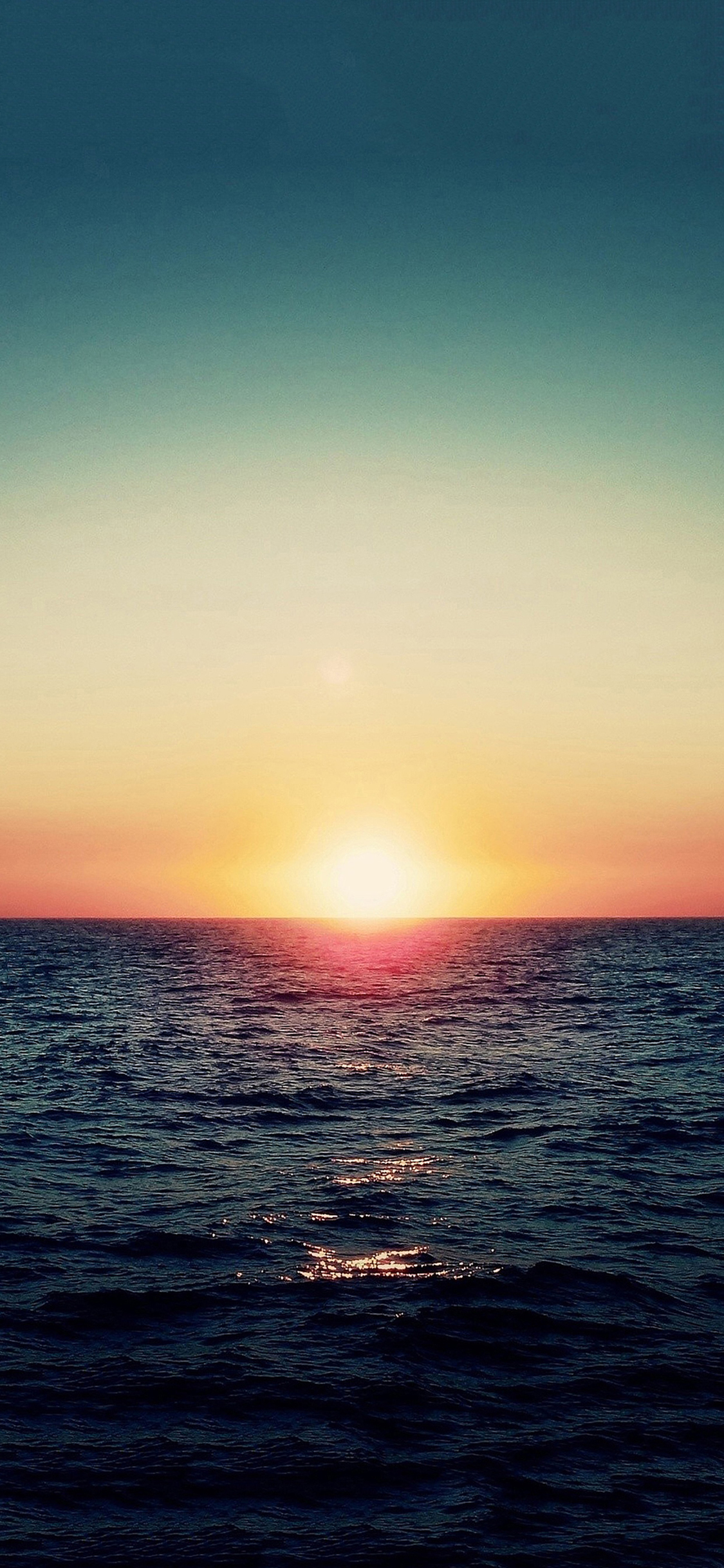 日出 大海 天空 暖色 苹果手机高清壁纸 1125x2