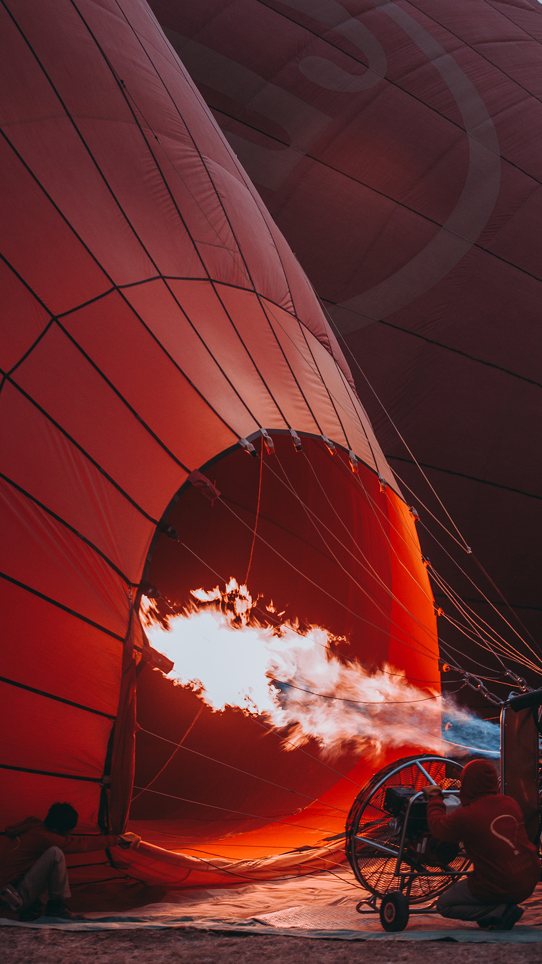 热气球 充气 火焰 燃烧 苹果手机高清壁纸 1080