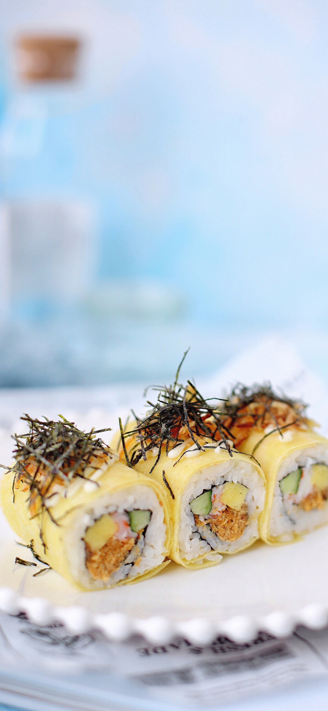 寿司 日式 料理 紫菜 加州卷 苹果手机高清壁纸 1125x2436_爱思助手
