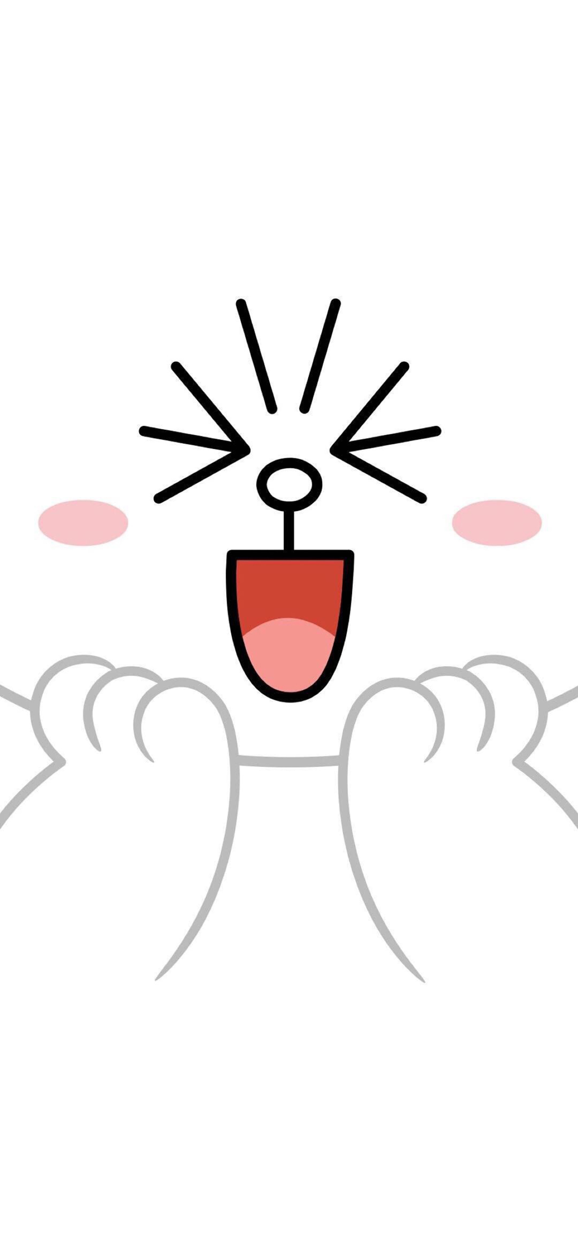 line friends 可妮兔 卡通 可爱 白色 苹果手机高清壁纸 1125x2436