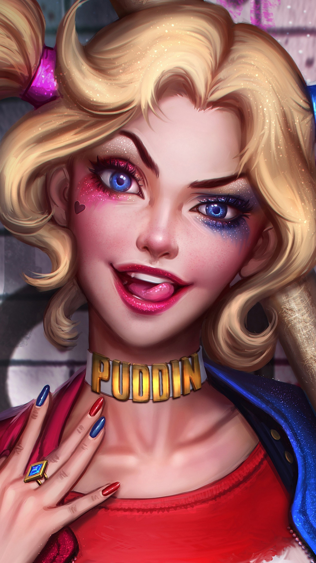 小丑女 电影 自杀小分队 彩妆 苹果手机高清壁纸