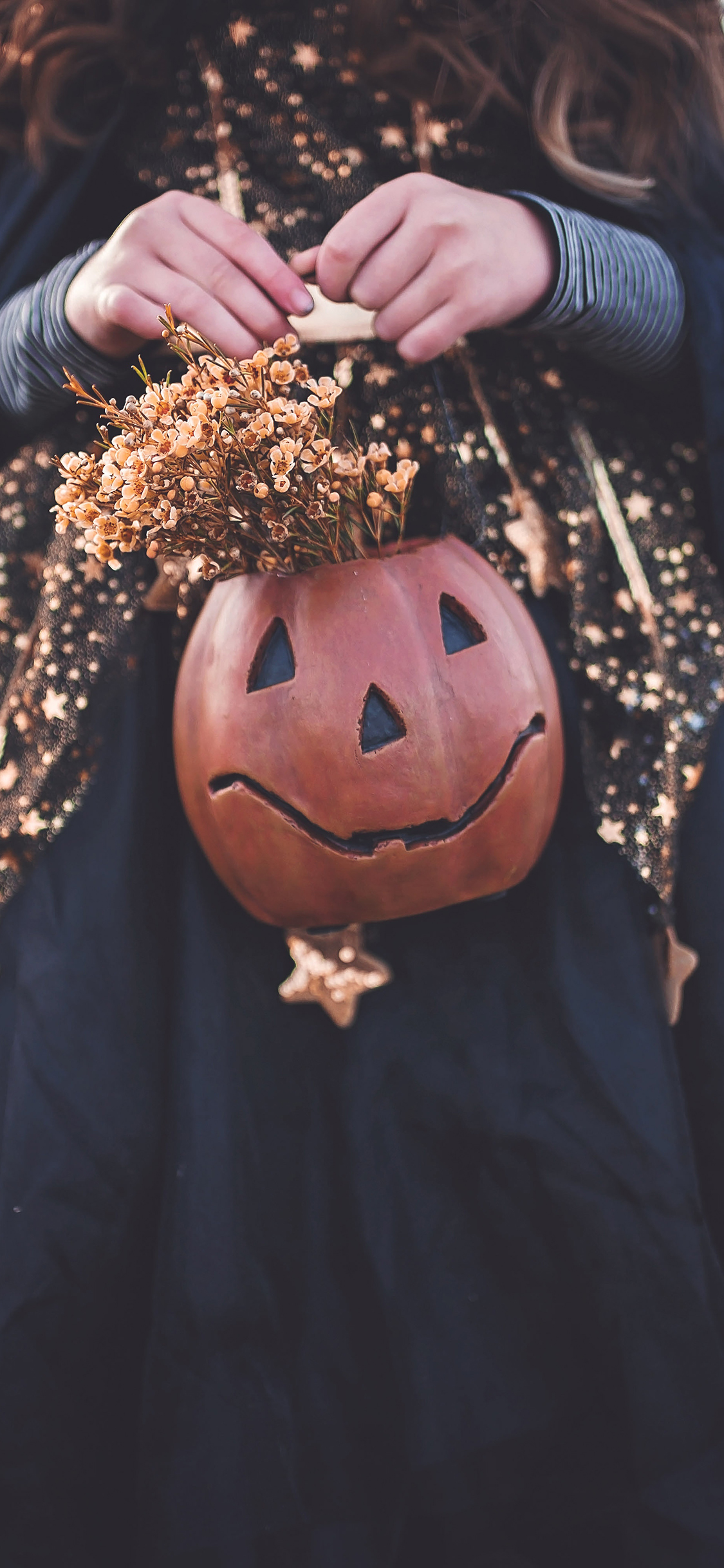 万圣节 halloween 南瓜灯 女巫服 苹果手机高清壁纸 1125x2436_爱思
