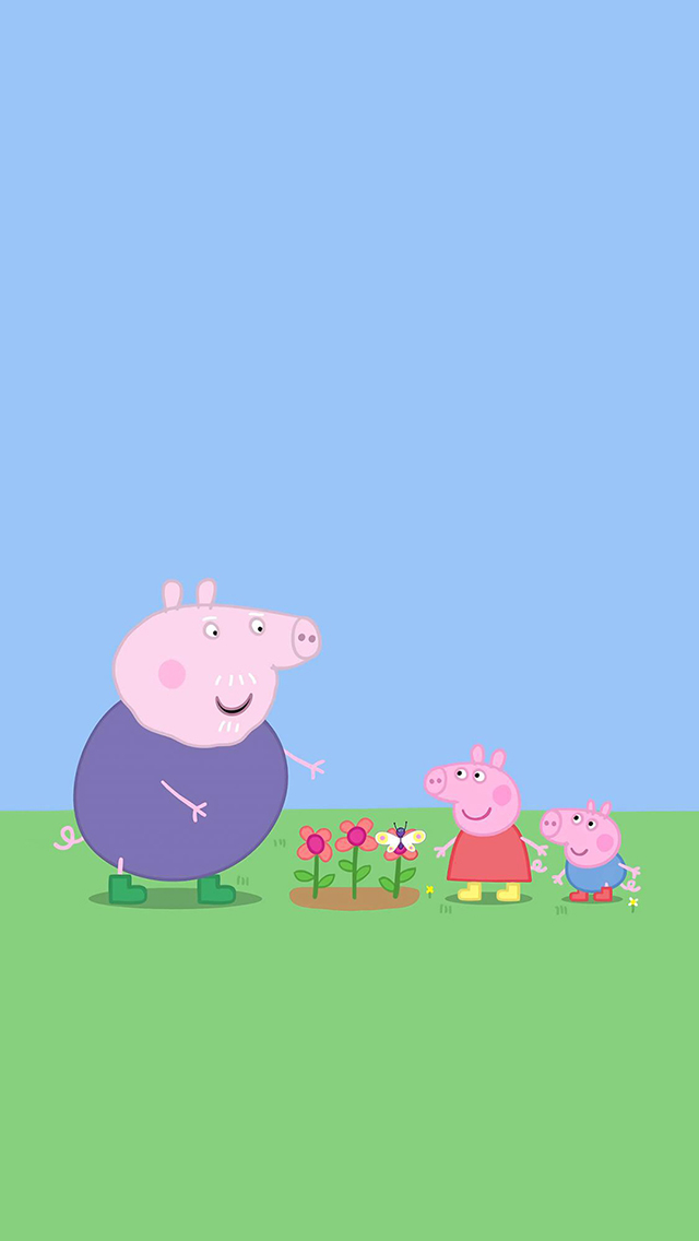 小猪佩奇乔治动画卡通可爱猪爷爷蝴蝶苹果手机