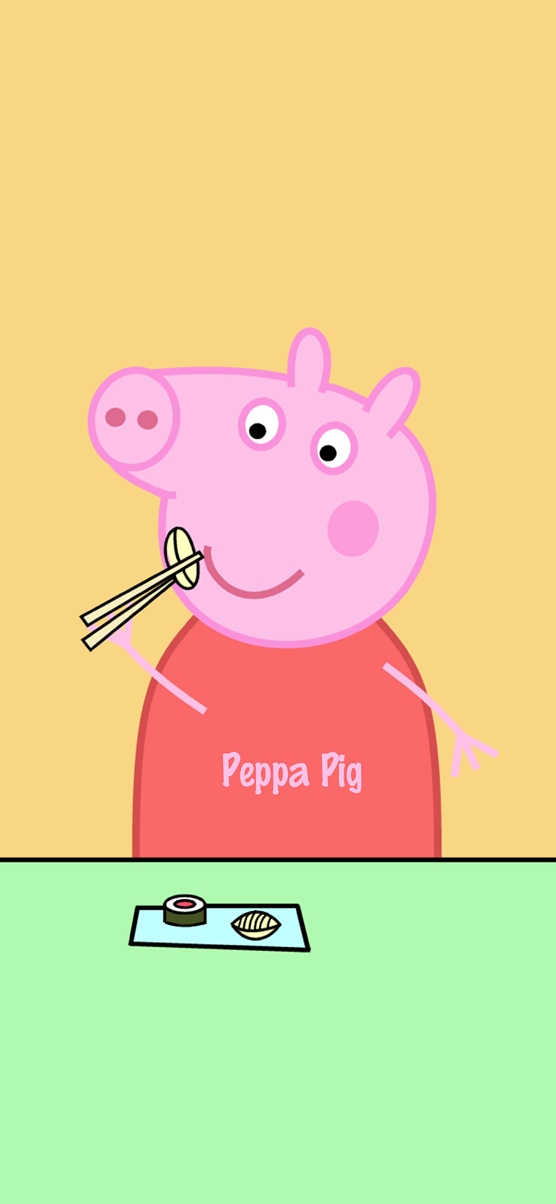 小猪佩奇动画卡通吃苹果手机高清壁纸1125x2