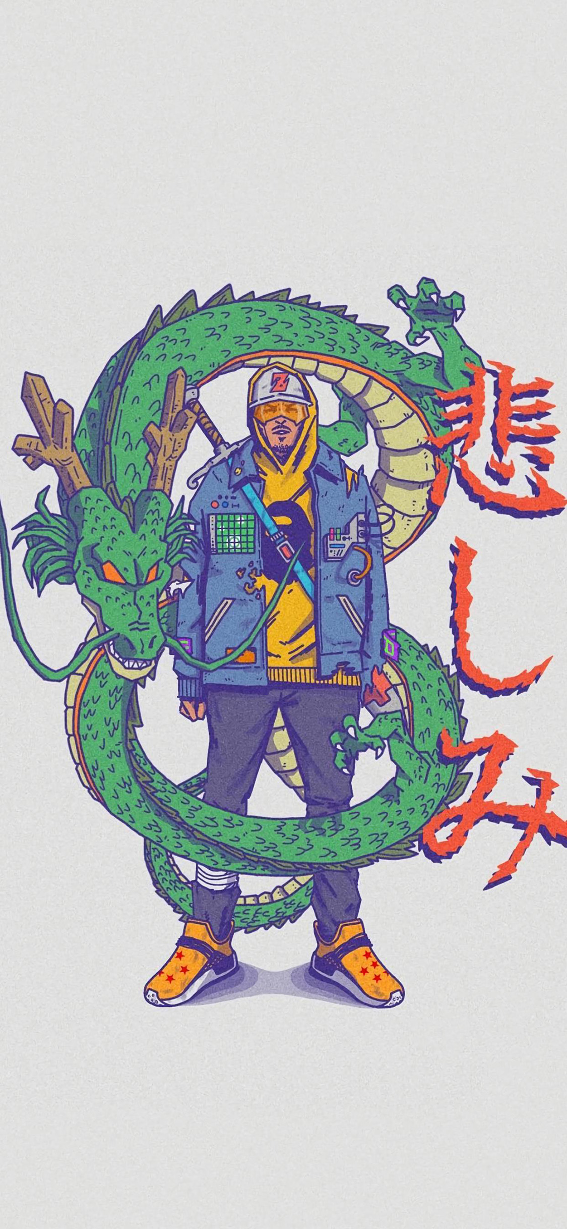 潮流 插图 青龙 七龙珠 苹果手机高清壁纸 1125