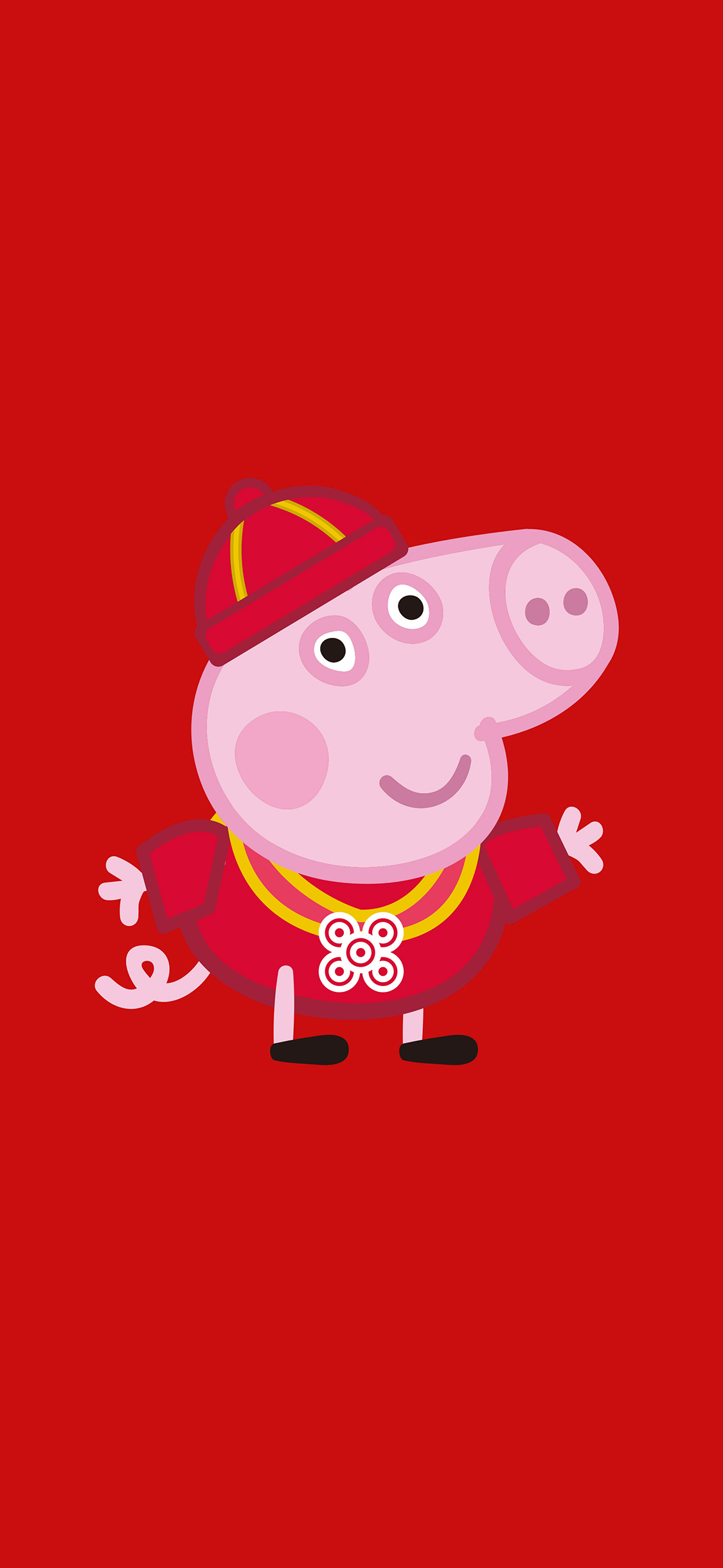 小猪佩奇 乔治 红色 动画 苹果手机高清壁纸 1125x2436