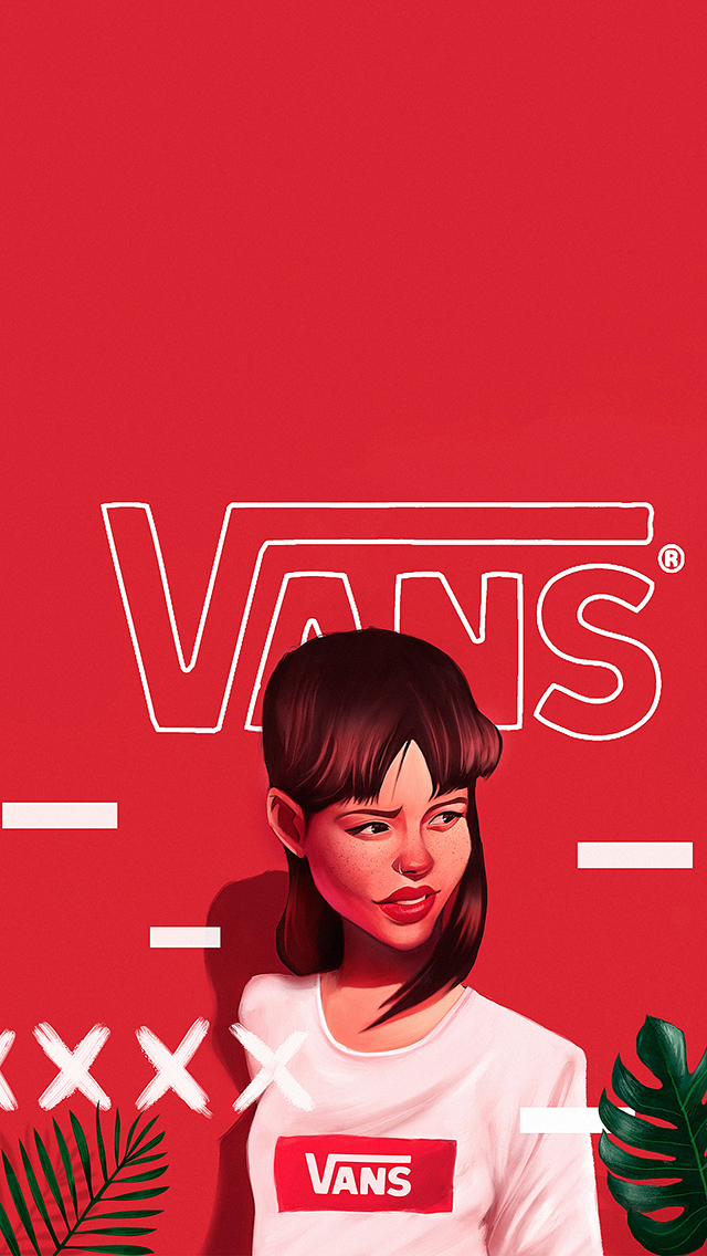 vans 品牌 插画 女孩 个性 苹果手机高清壁纸 6