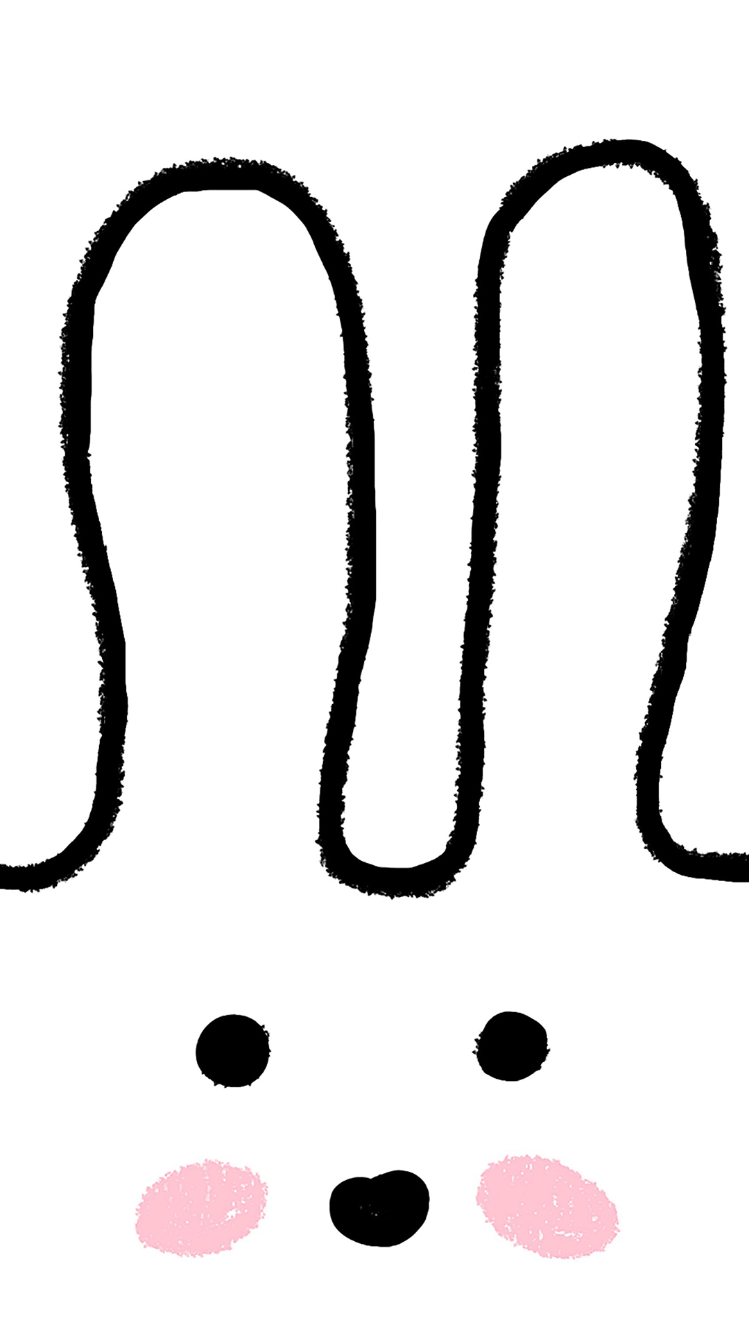 兔子 插画 简笔画 耳朵 可爱 苹果手机高清壁纸