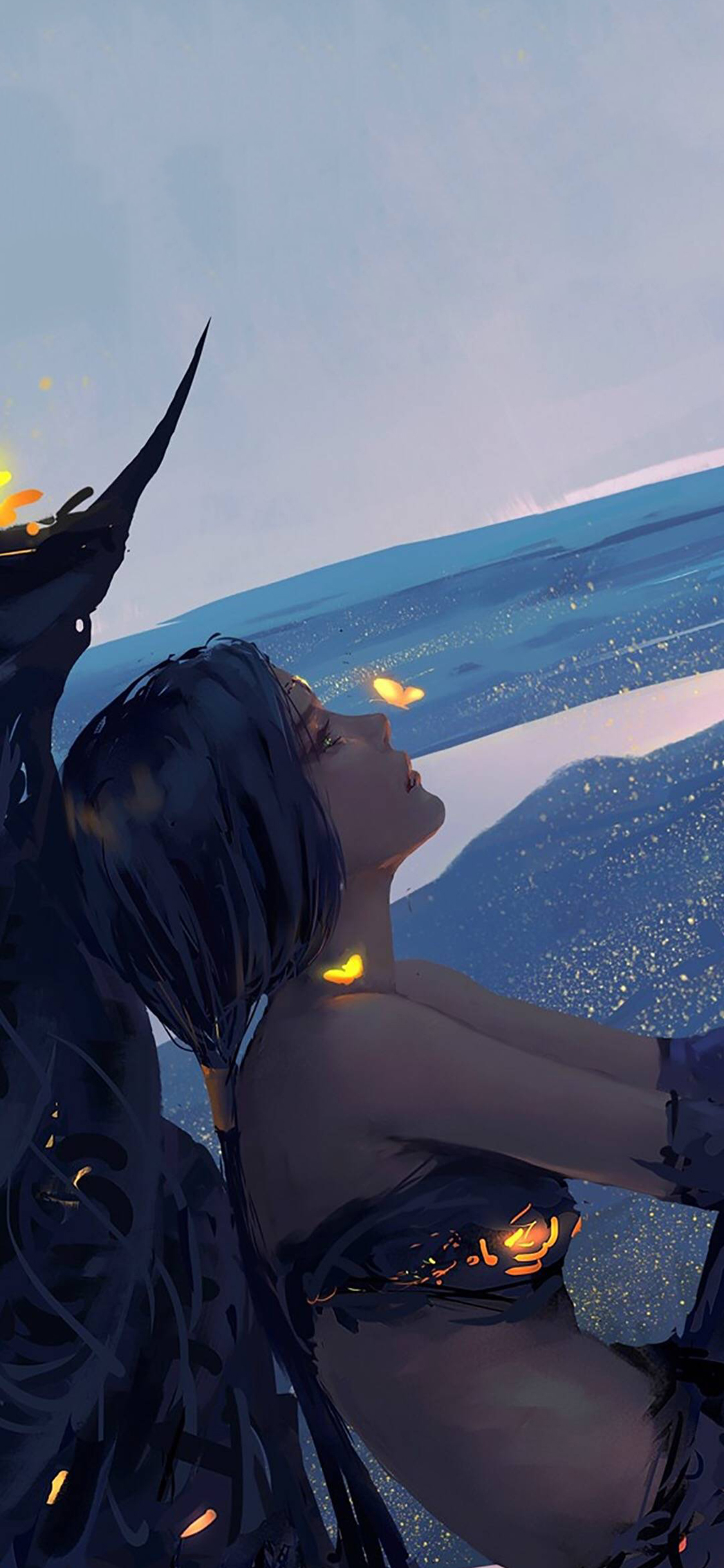 鬼刀 插画 CG原画 女 侧颜 苹果手机高清壁纸 1