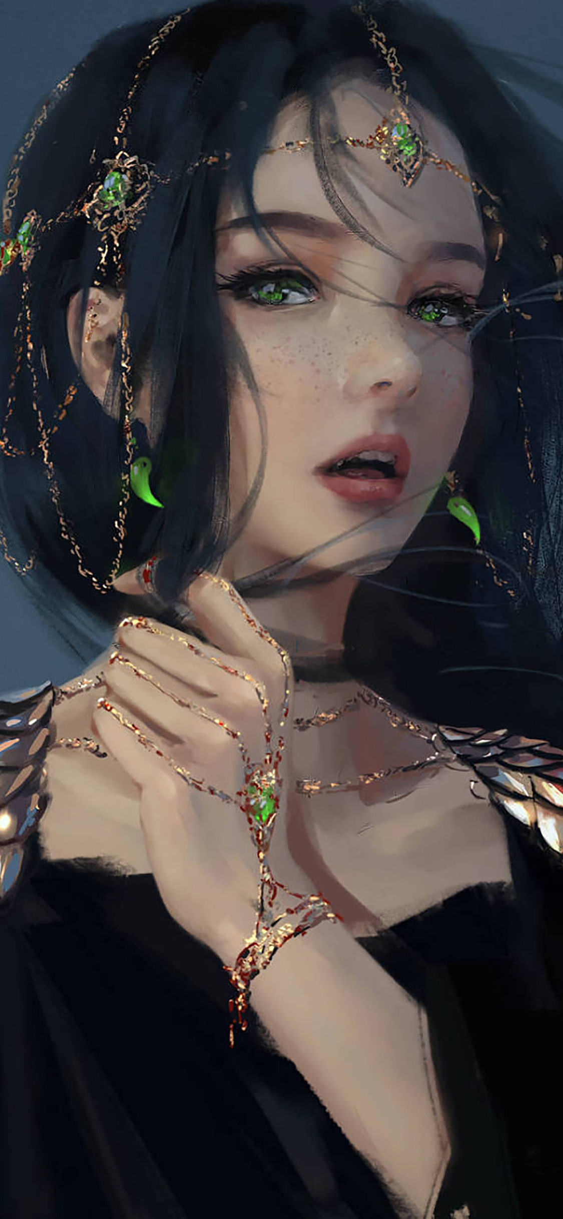 鬼刀插画 CG原画 女剑客 苹果手机高清壁纸 1