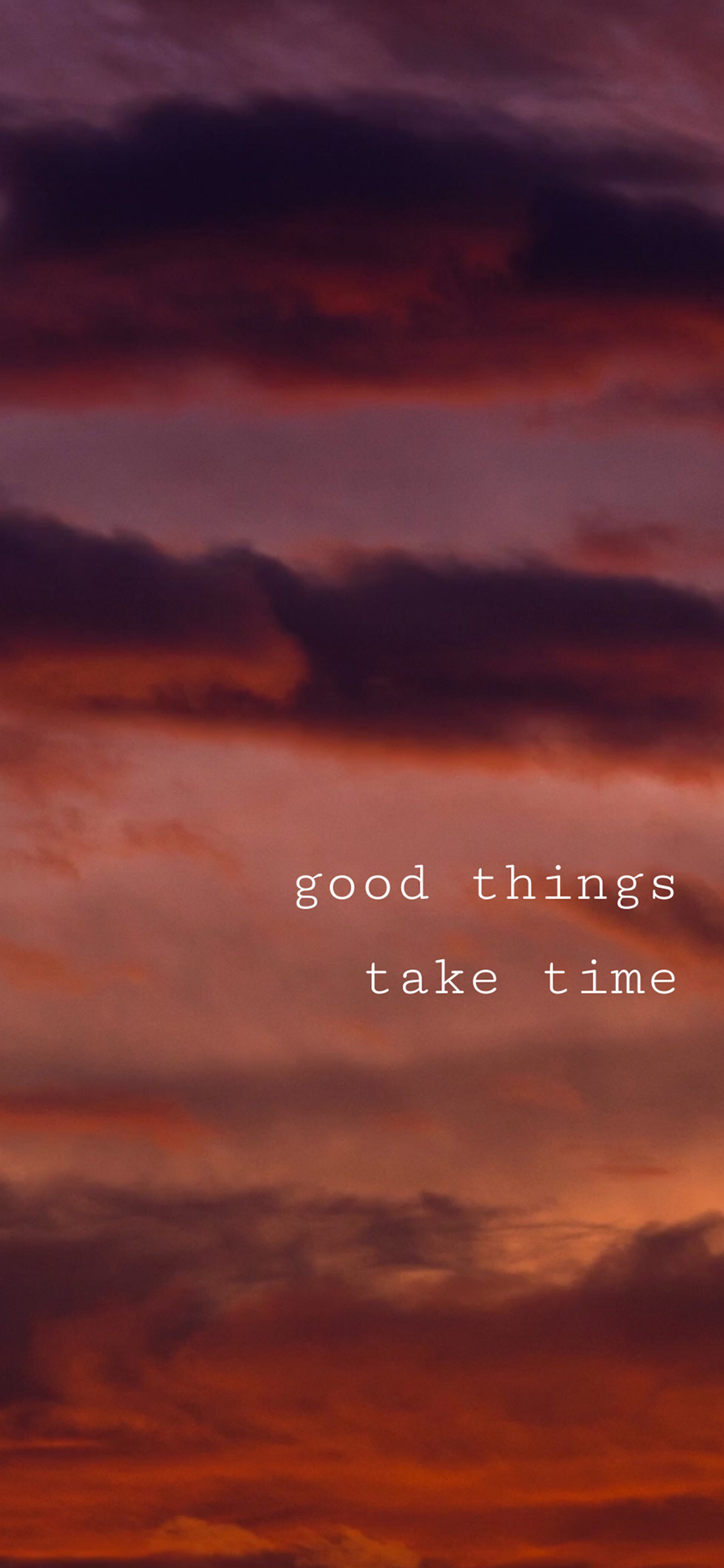 好事多磨good Things Take Time 天空英语英文苹果手机高清壁纸1125x2436 5分排列3
