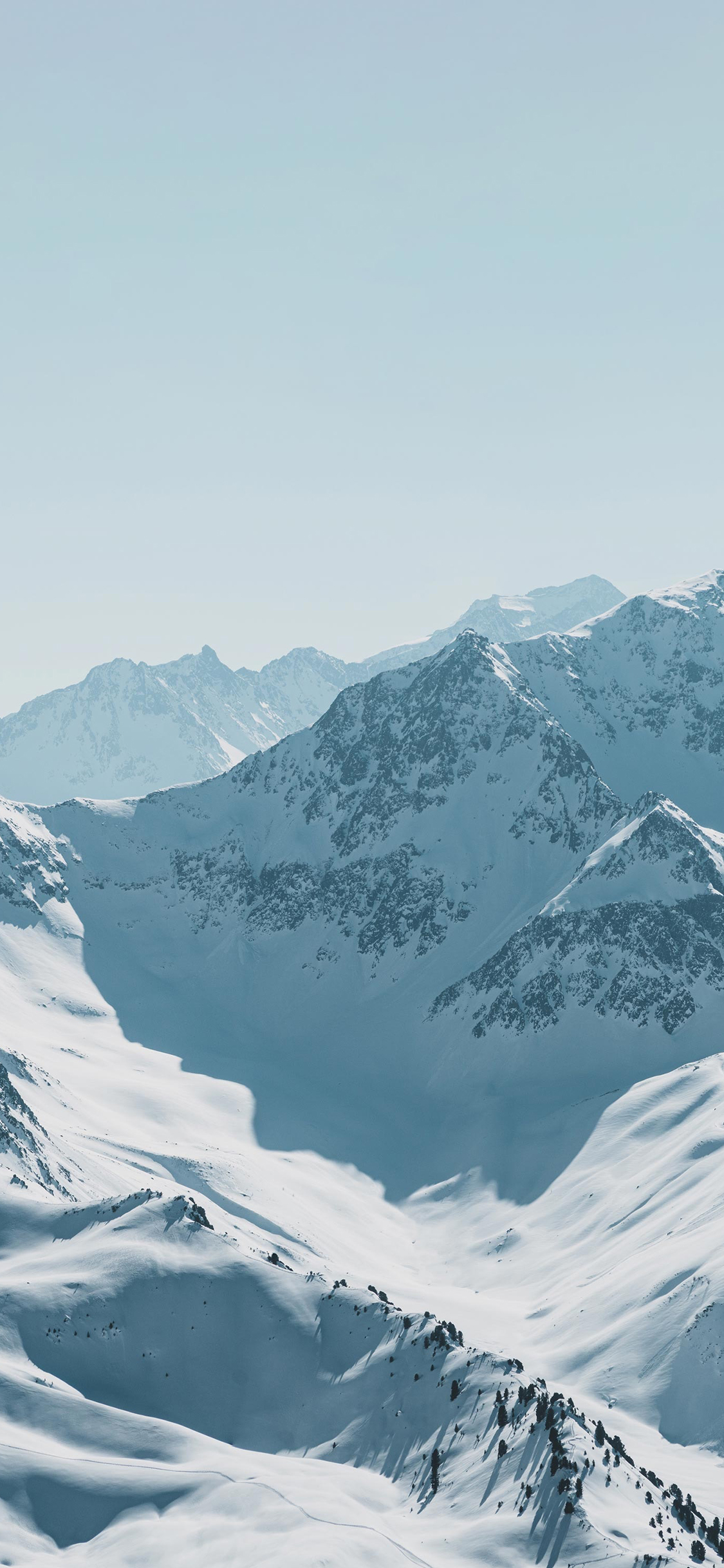 山峰 雪山 白雪覆盖 壮观 苹果手机高清壁纸 1125x2436_爱思助手