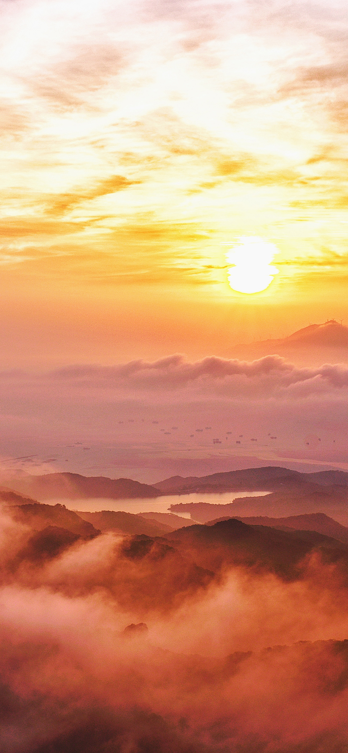 日出 唯美 云海 群山 苹果手机高清壁纸 1125x2
